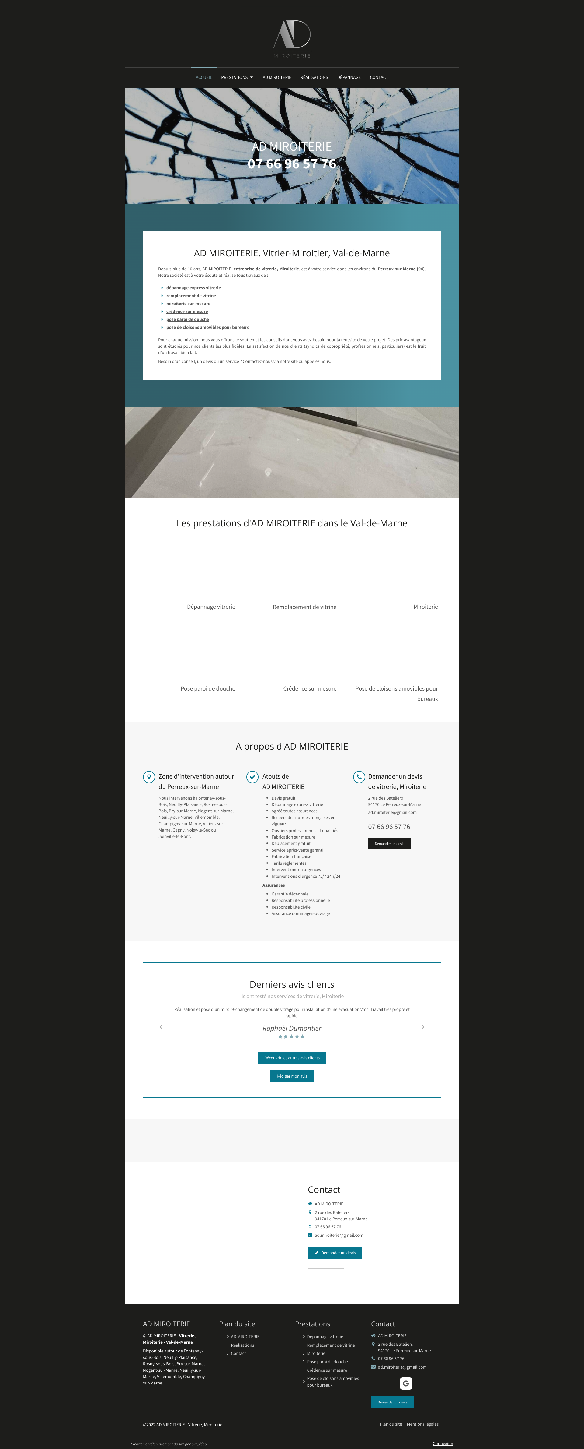 Aperçu du site