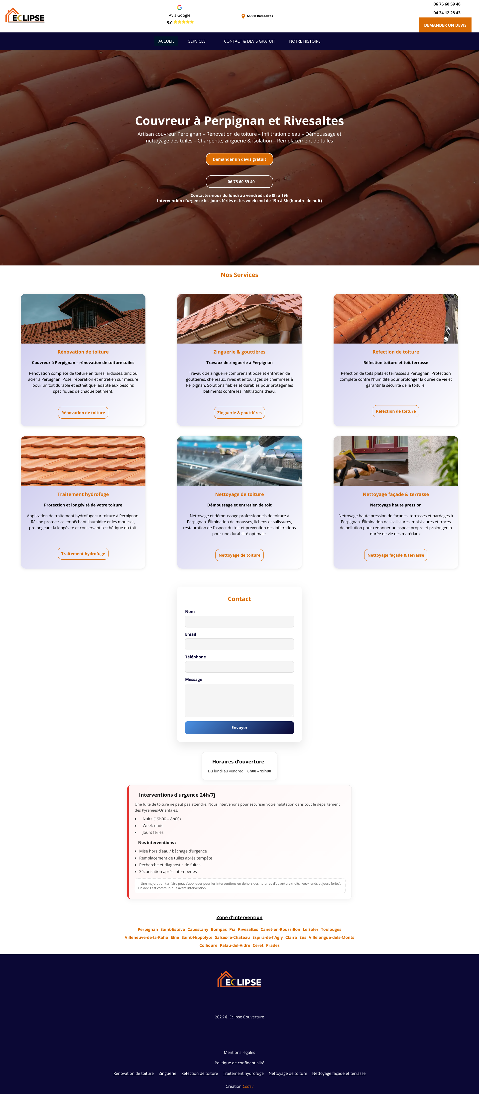 Aperçu du site