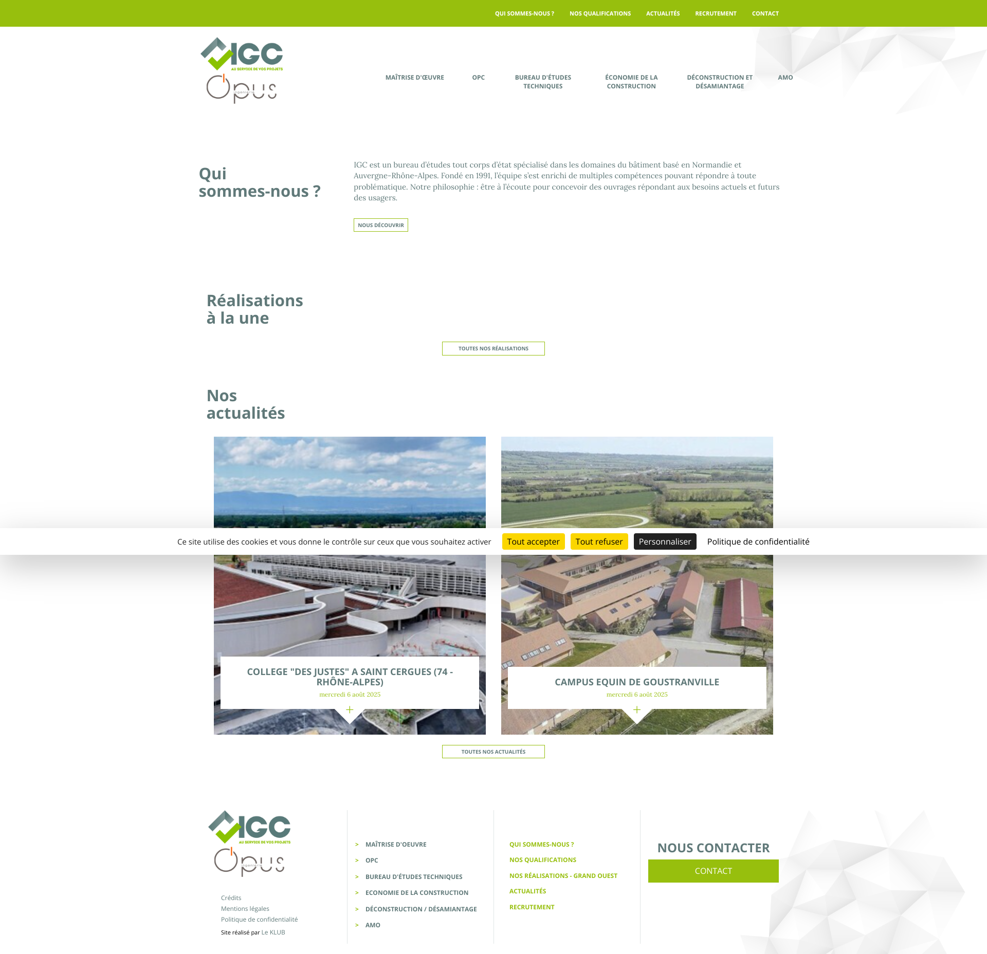 Aperçu du site