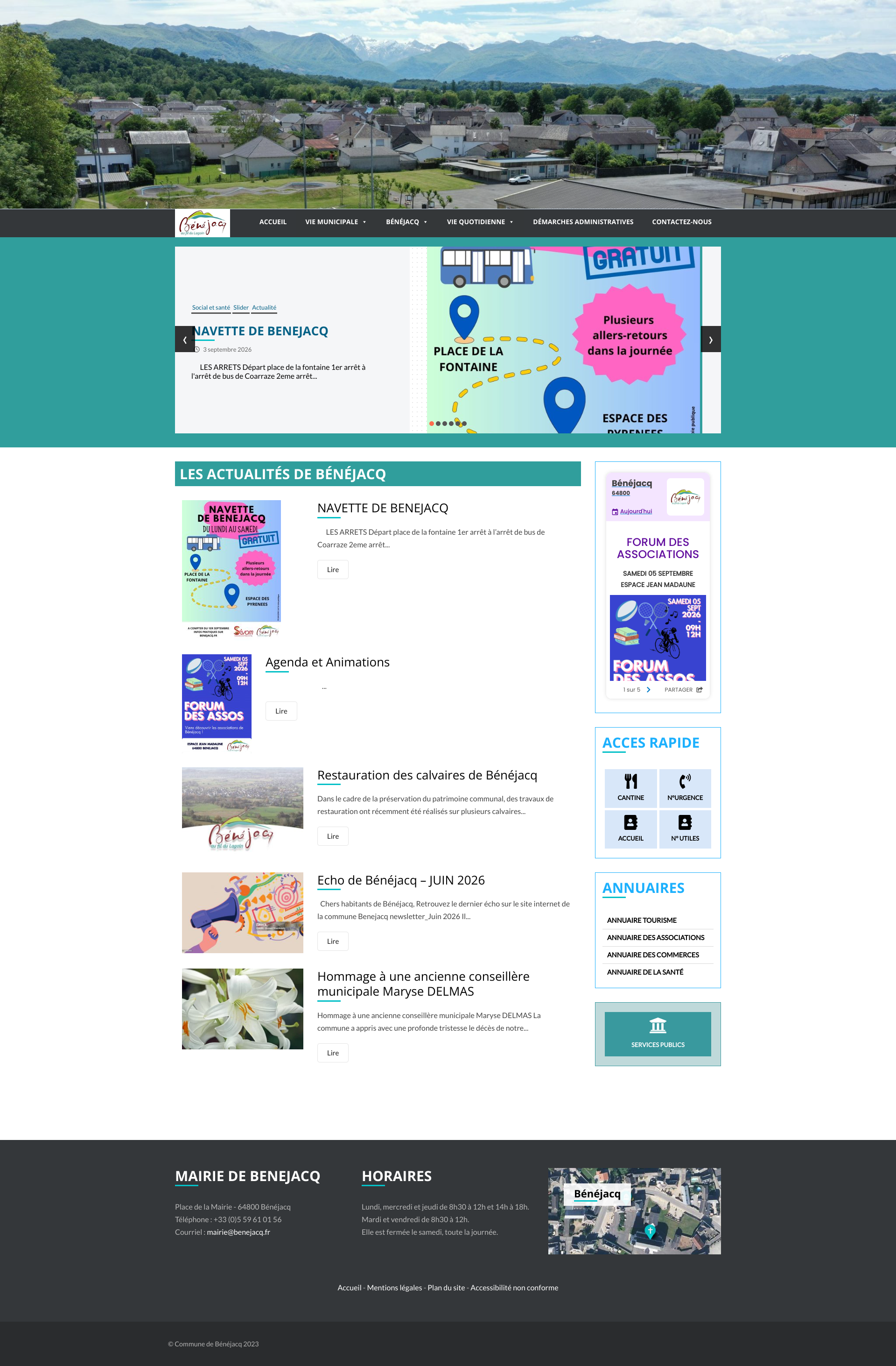 Aperçu du site