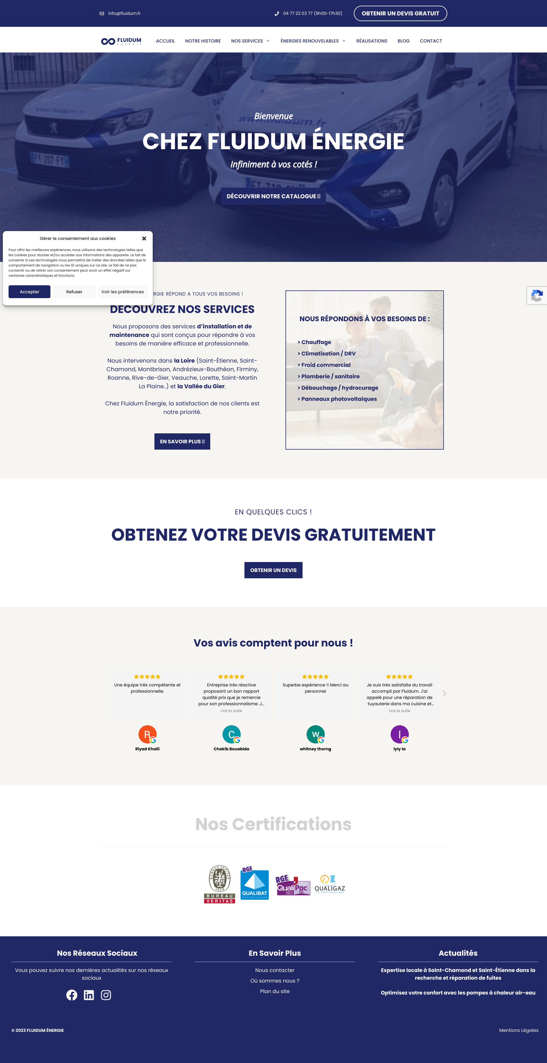 Aperçu du site