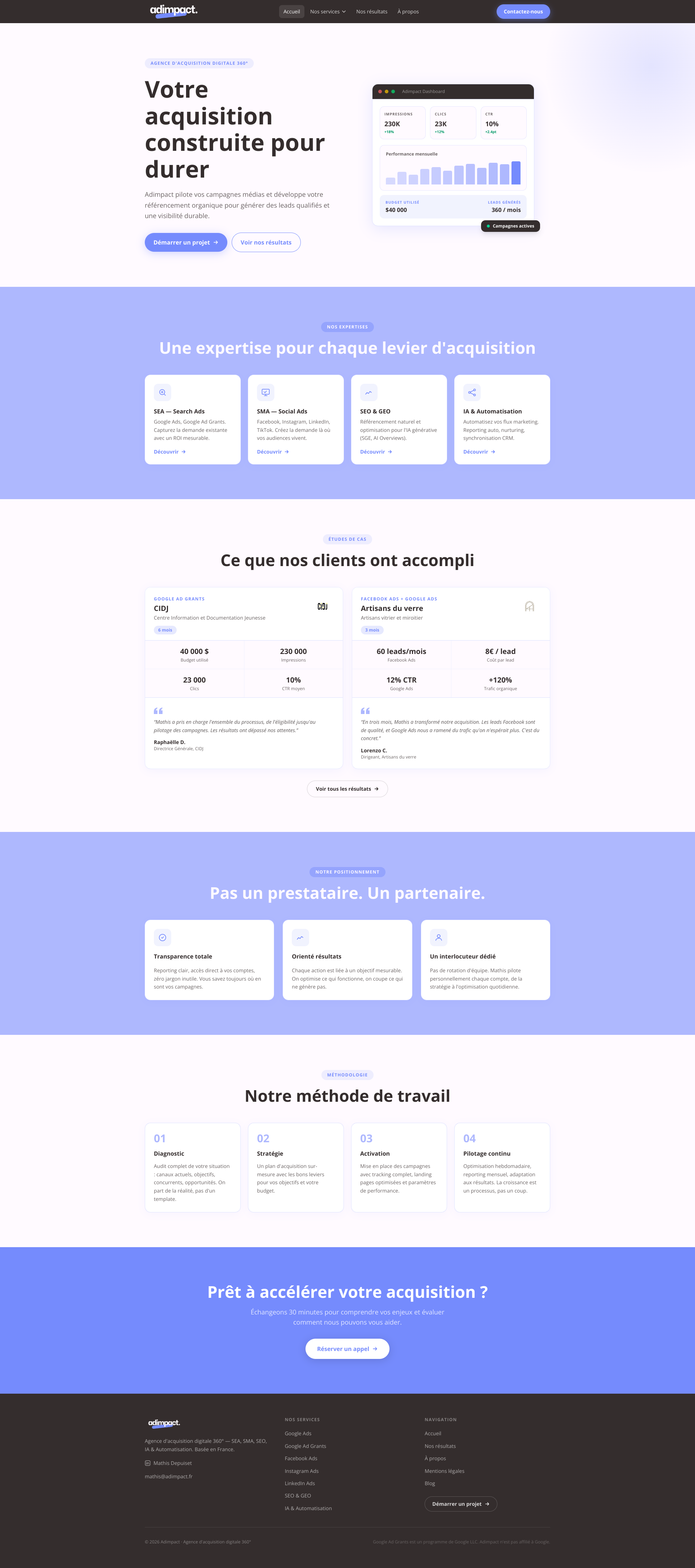 Aperçu du site