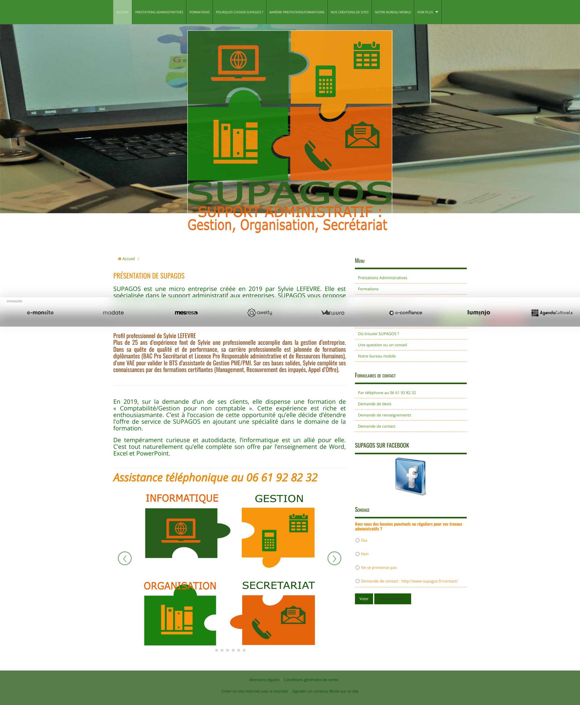 Aperçu du site