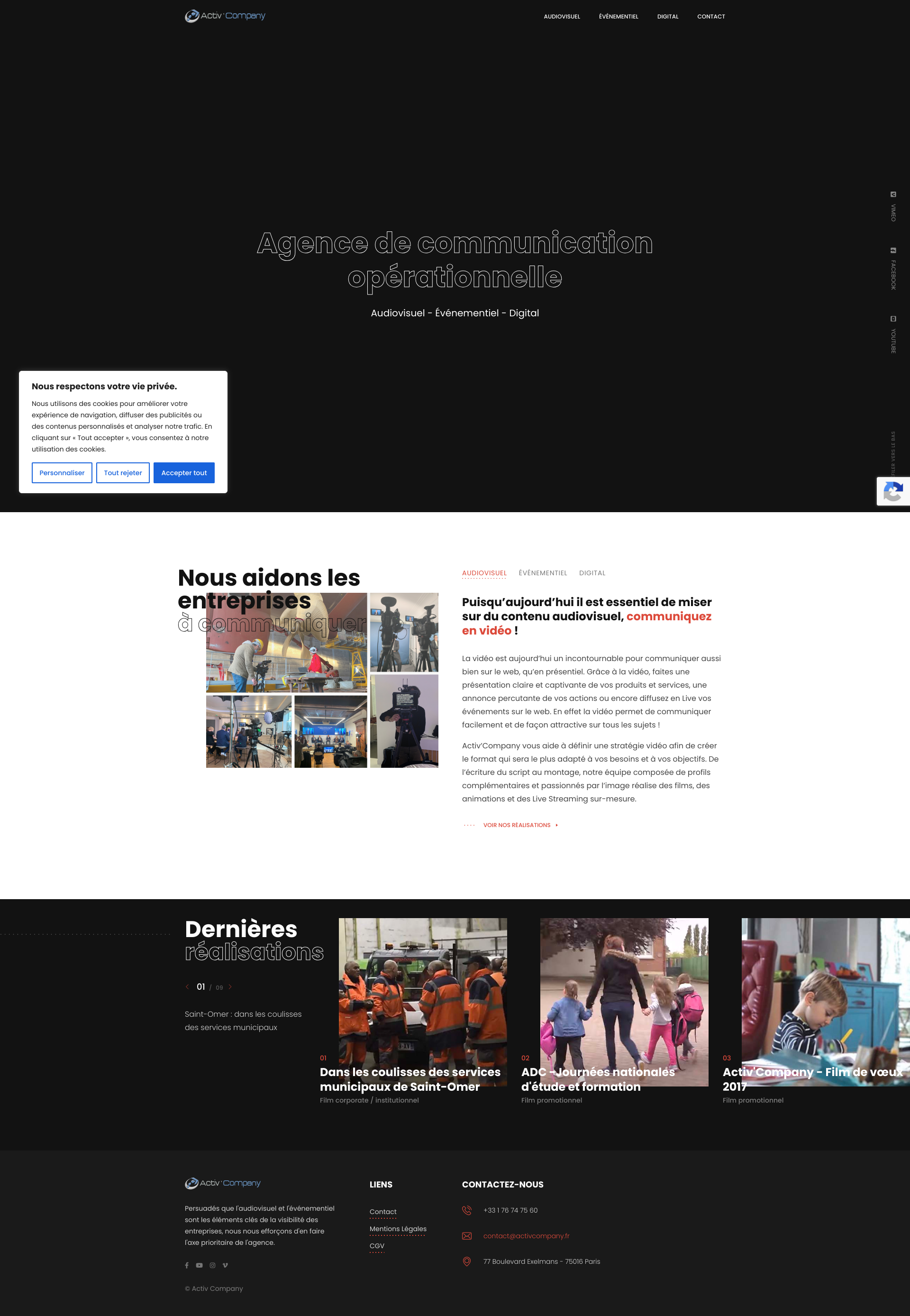 Aperçu du site