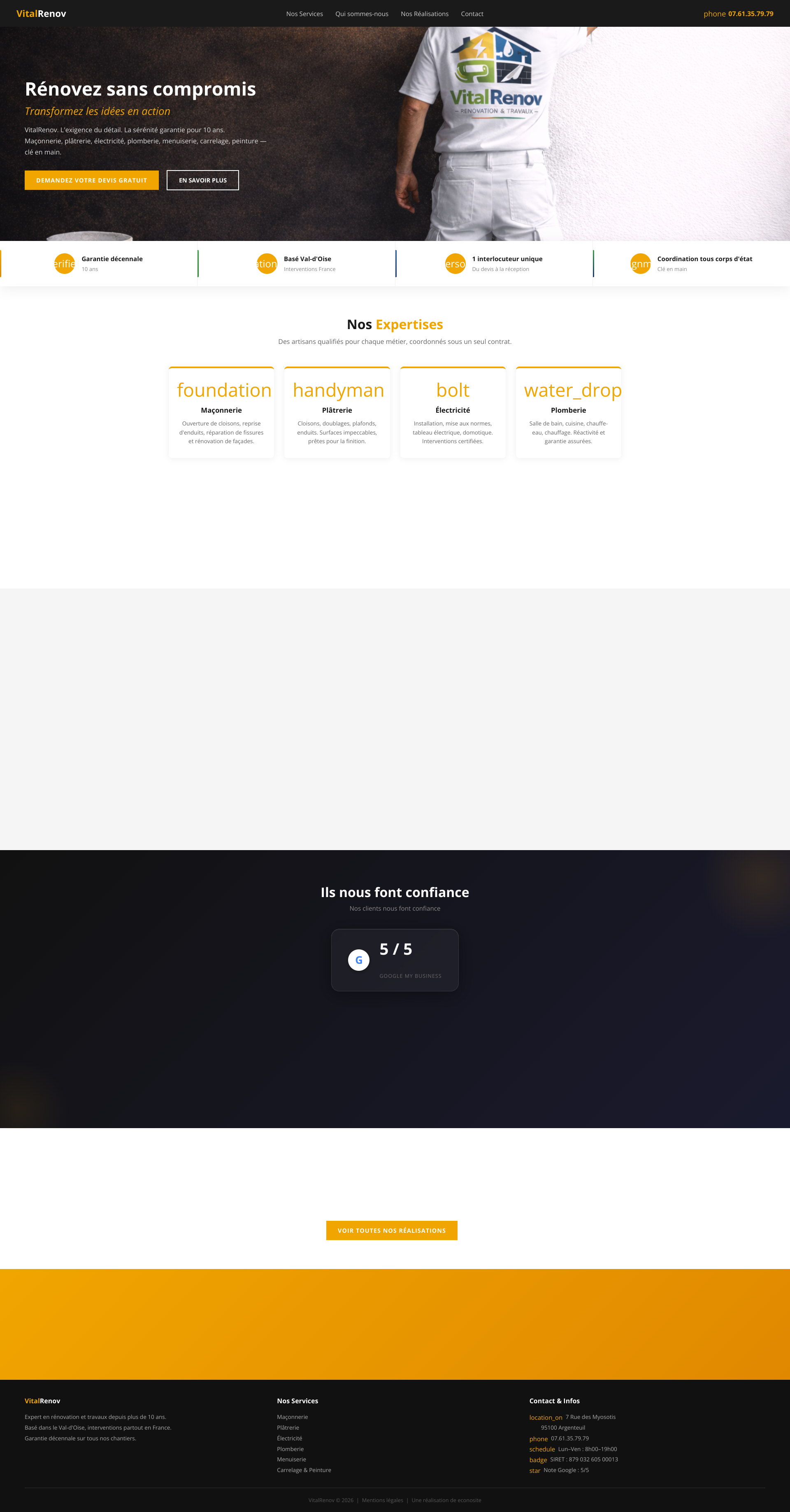 Aperçu du site