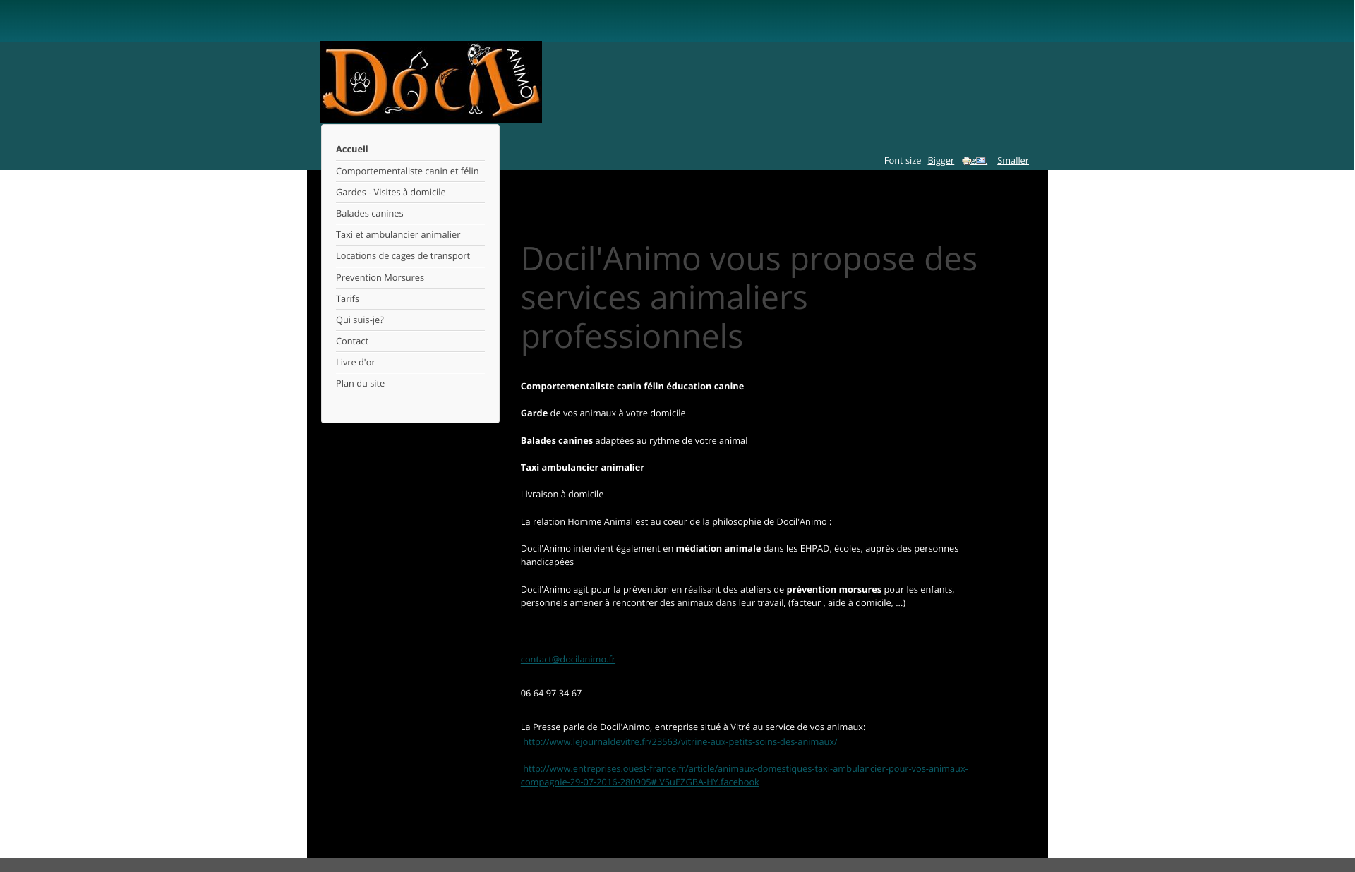 Aperçu du site