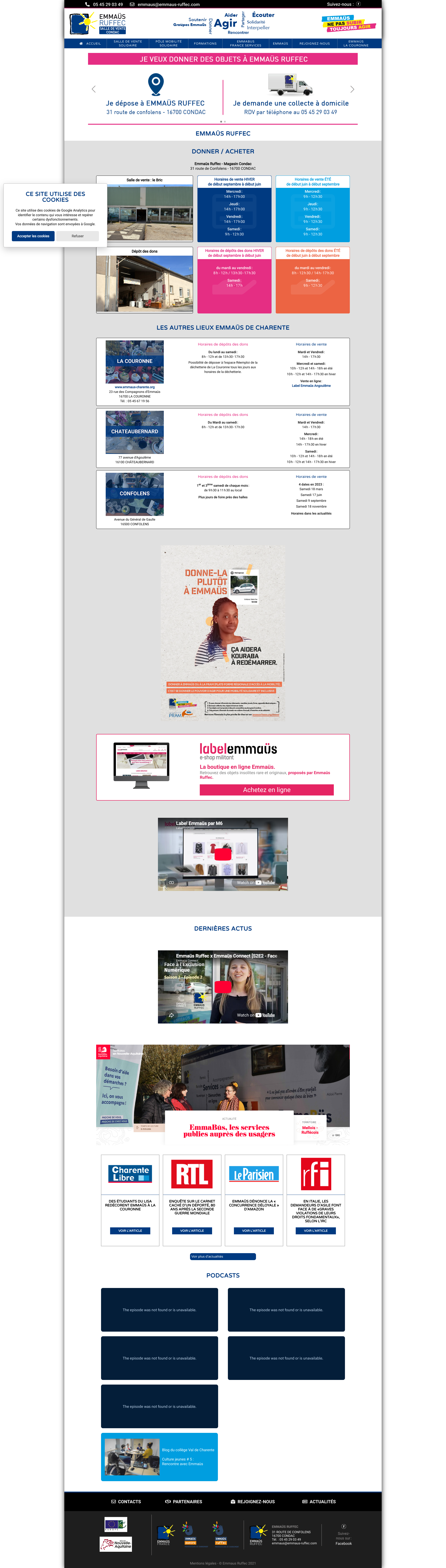Aperçu du site