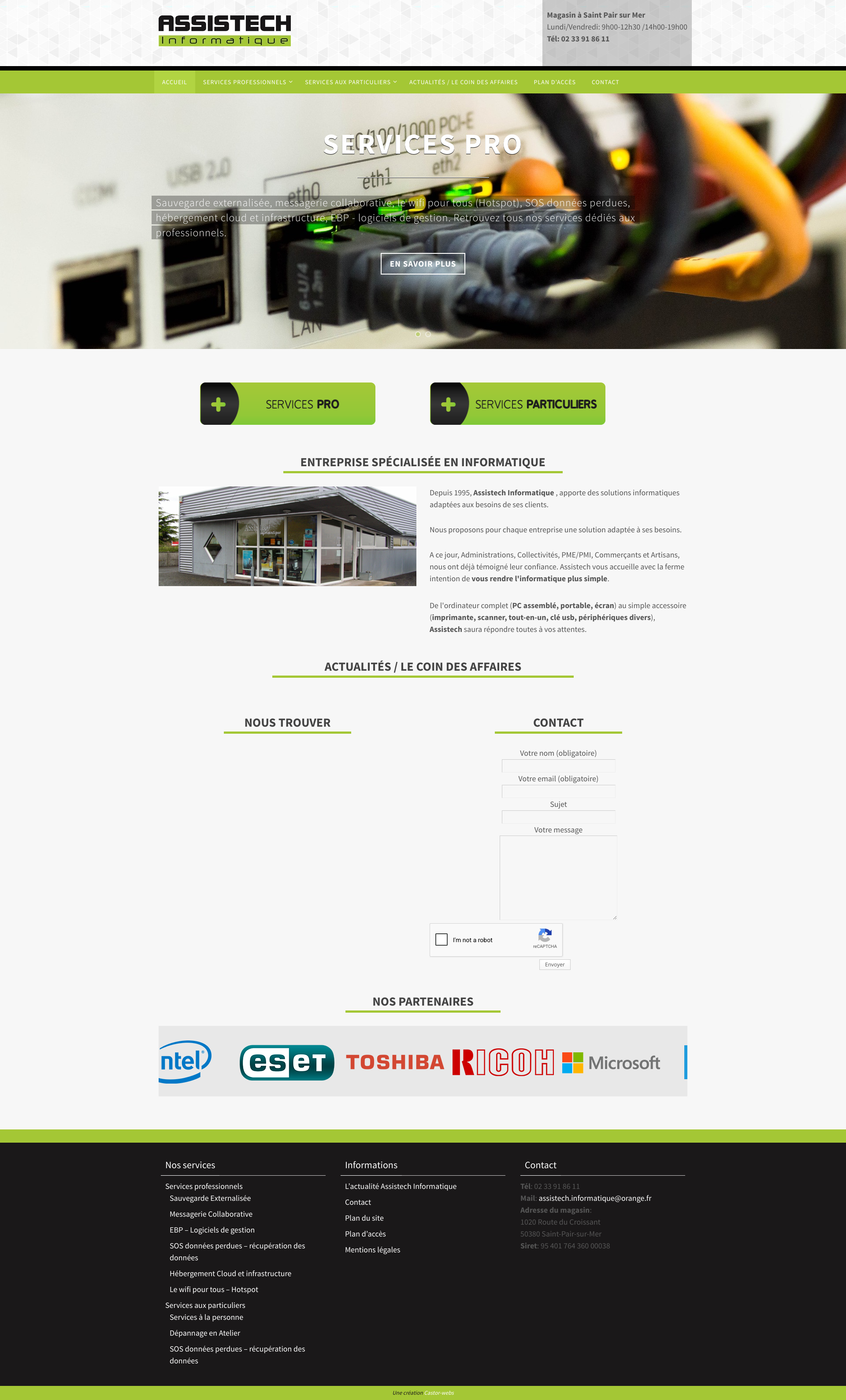 Aperçu du site