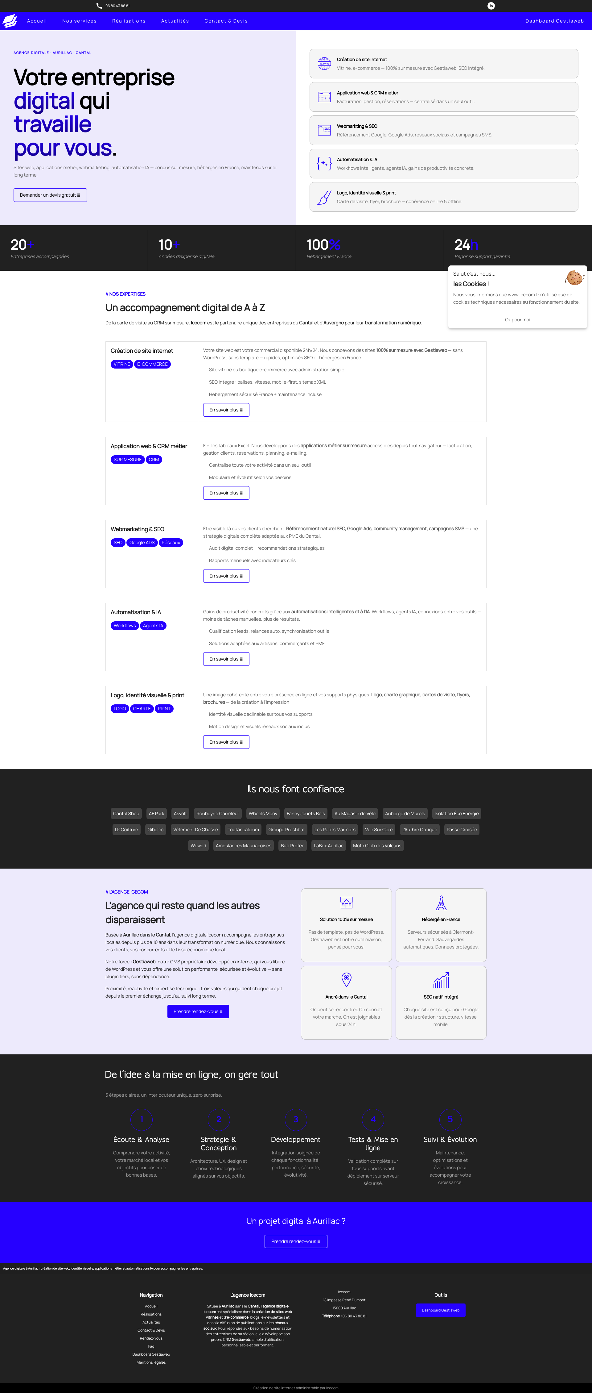 Aperçu du site