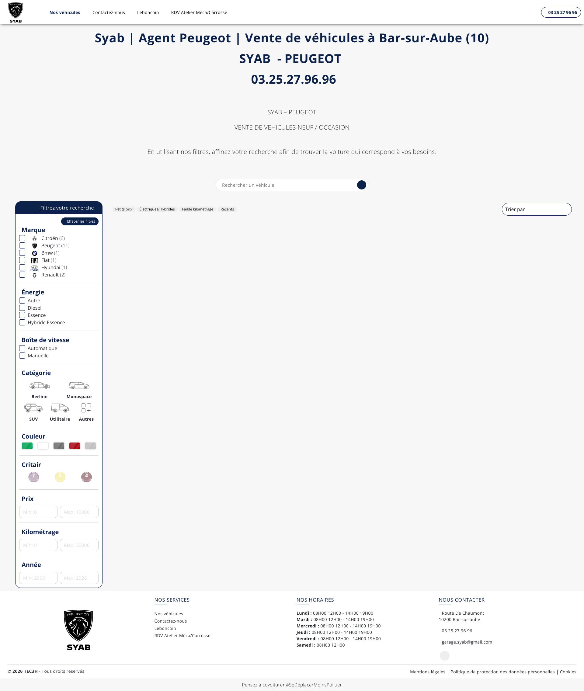 Aperçu du site