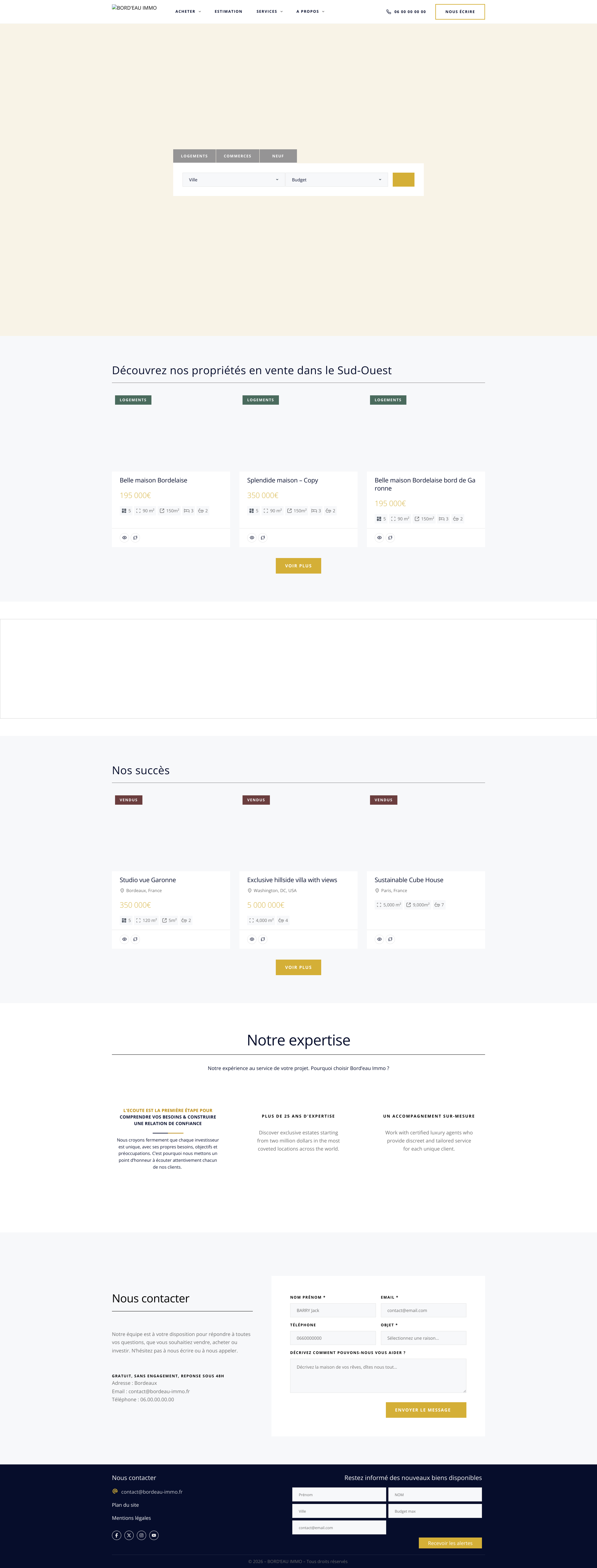 Aperçu du site