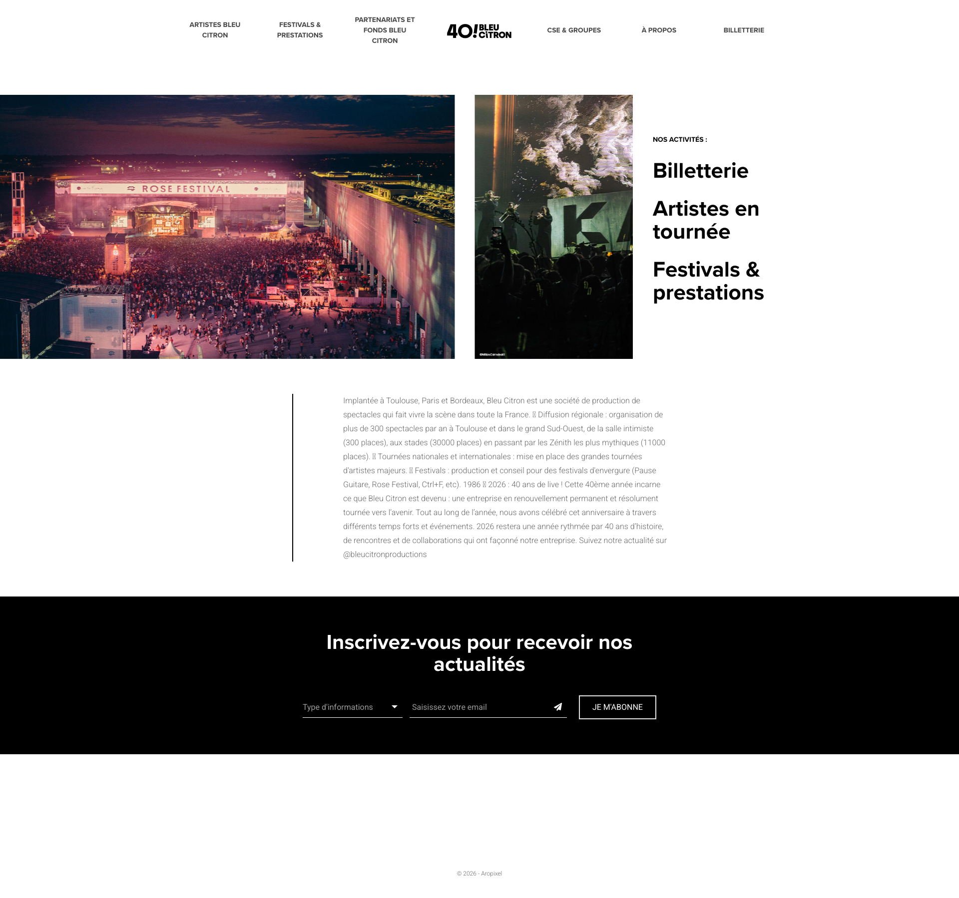 Aperçu du site