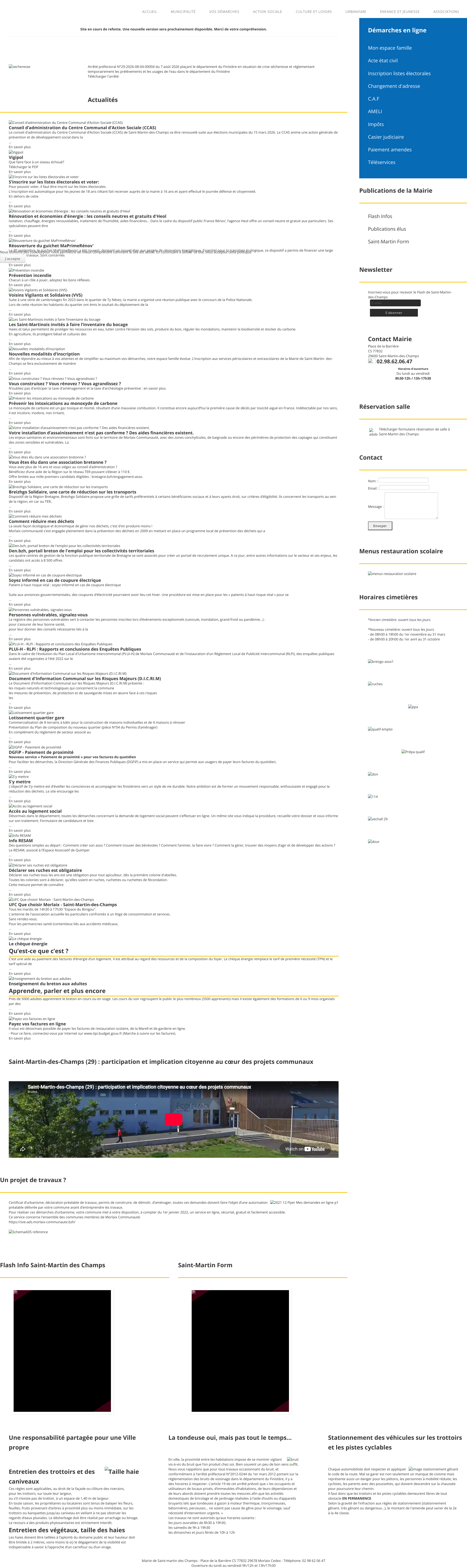 Aperçu du site