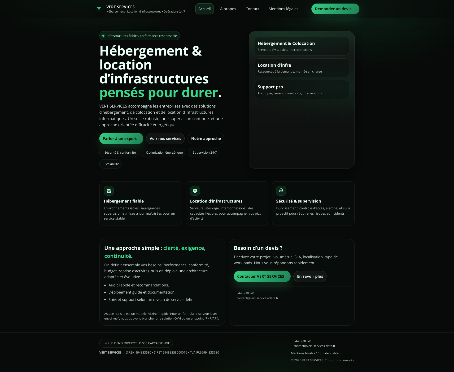 Aperçu du site