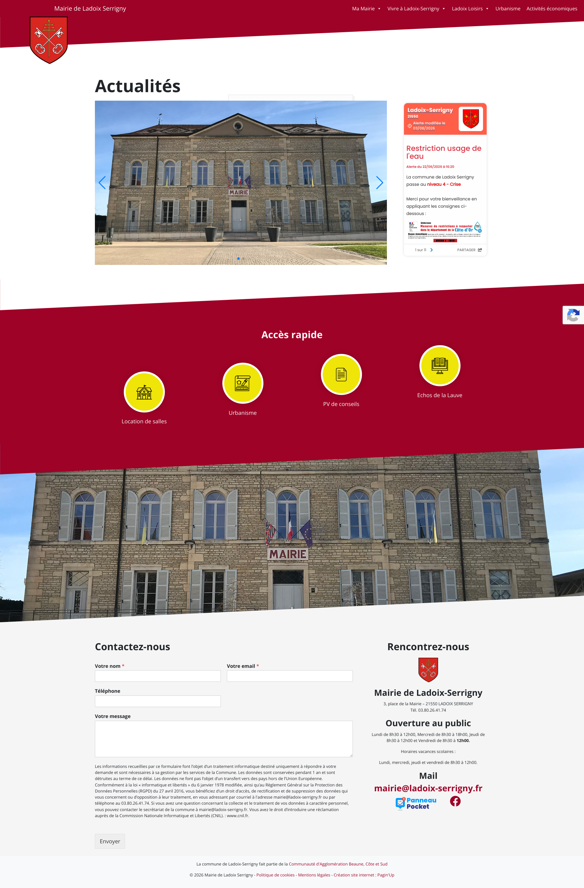 Aperçu du site