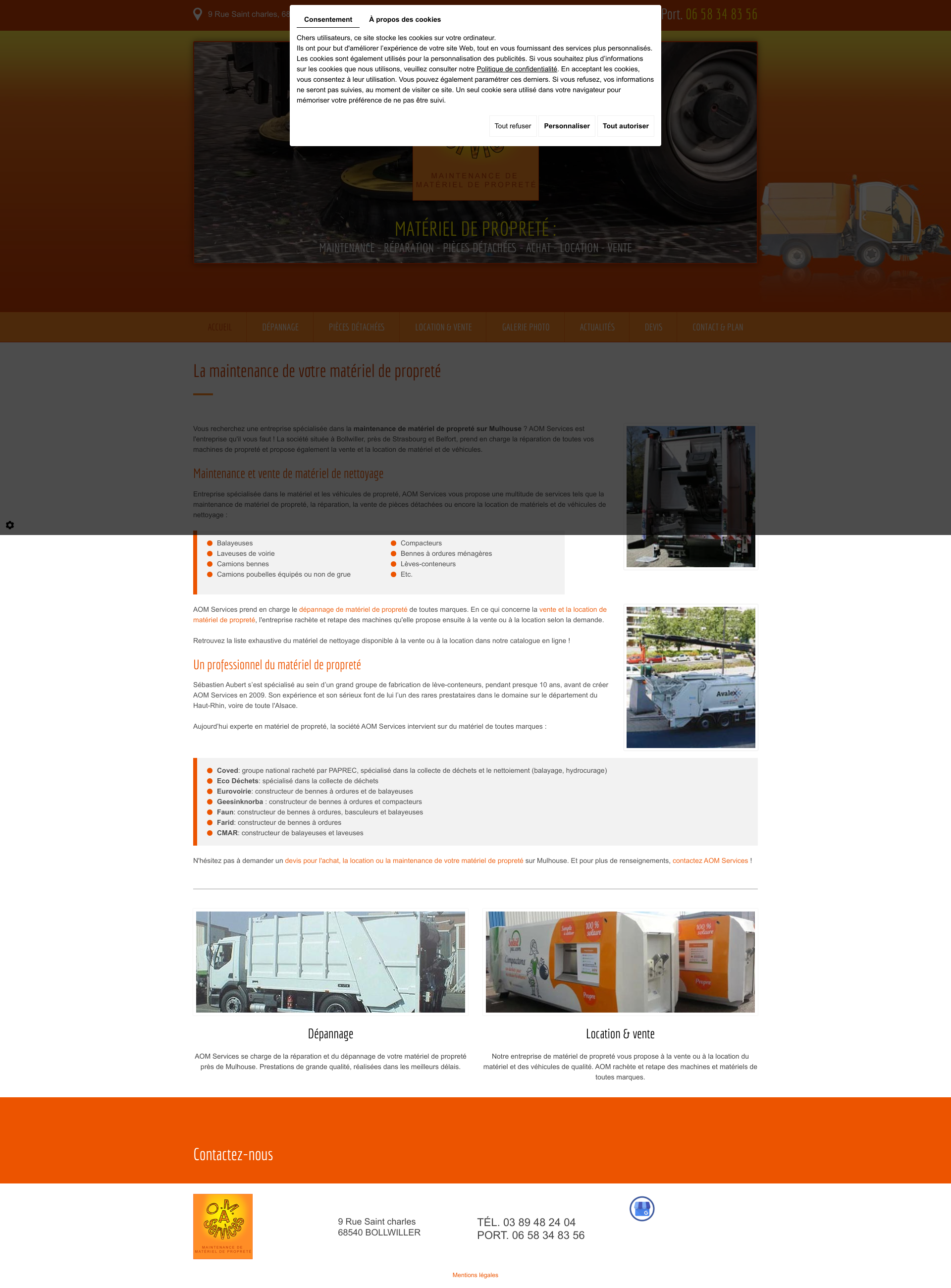 Aperçu du site