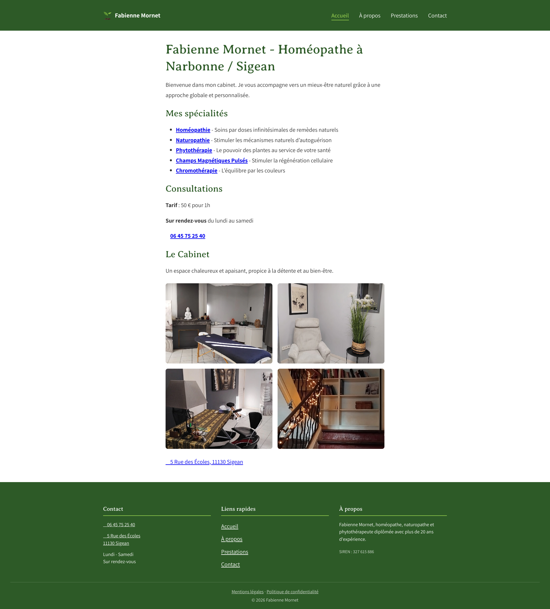 Aperçu du site
