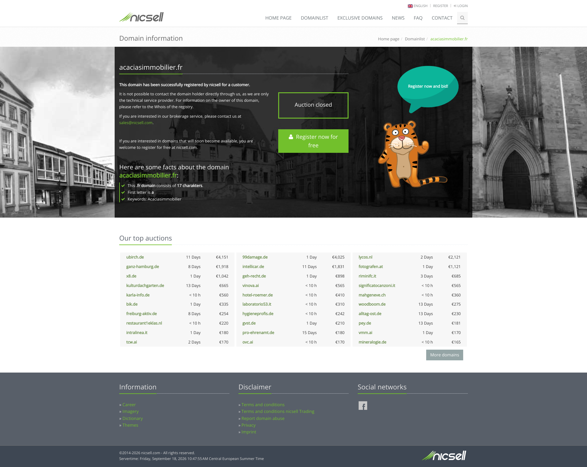 Aperçu du site