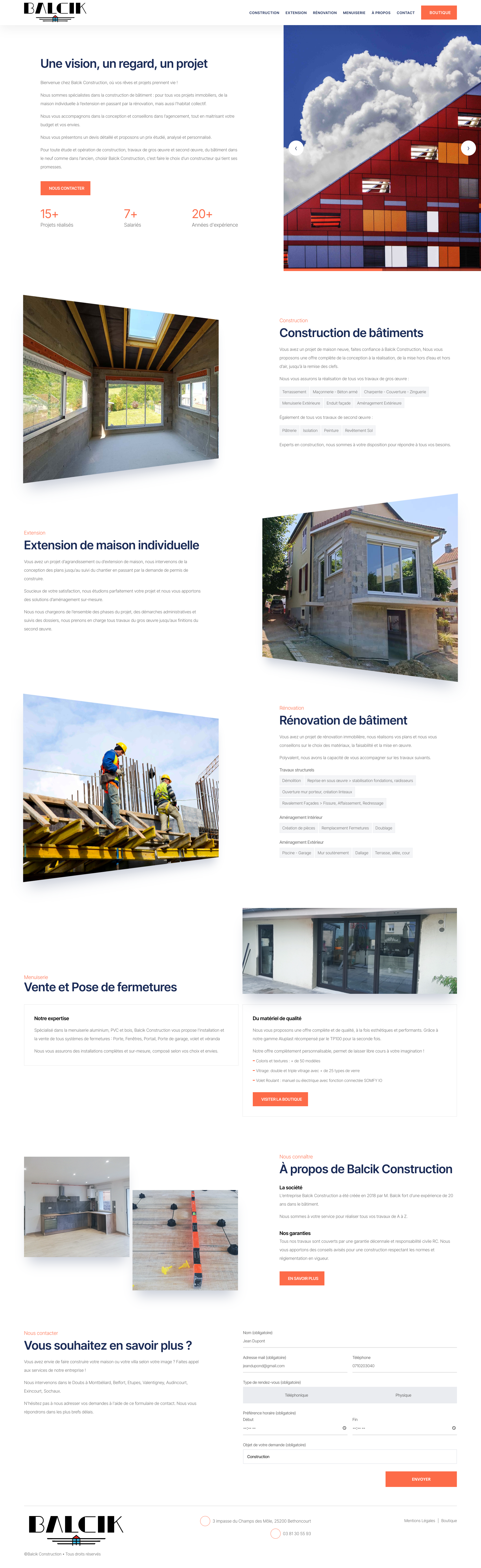 Aperçu du site
