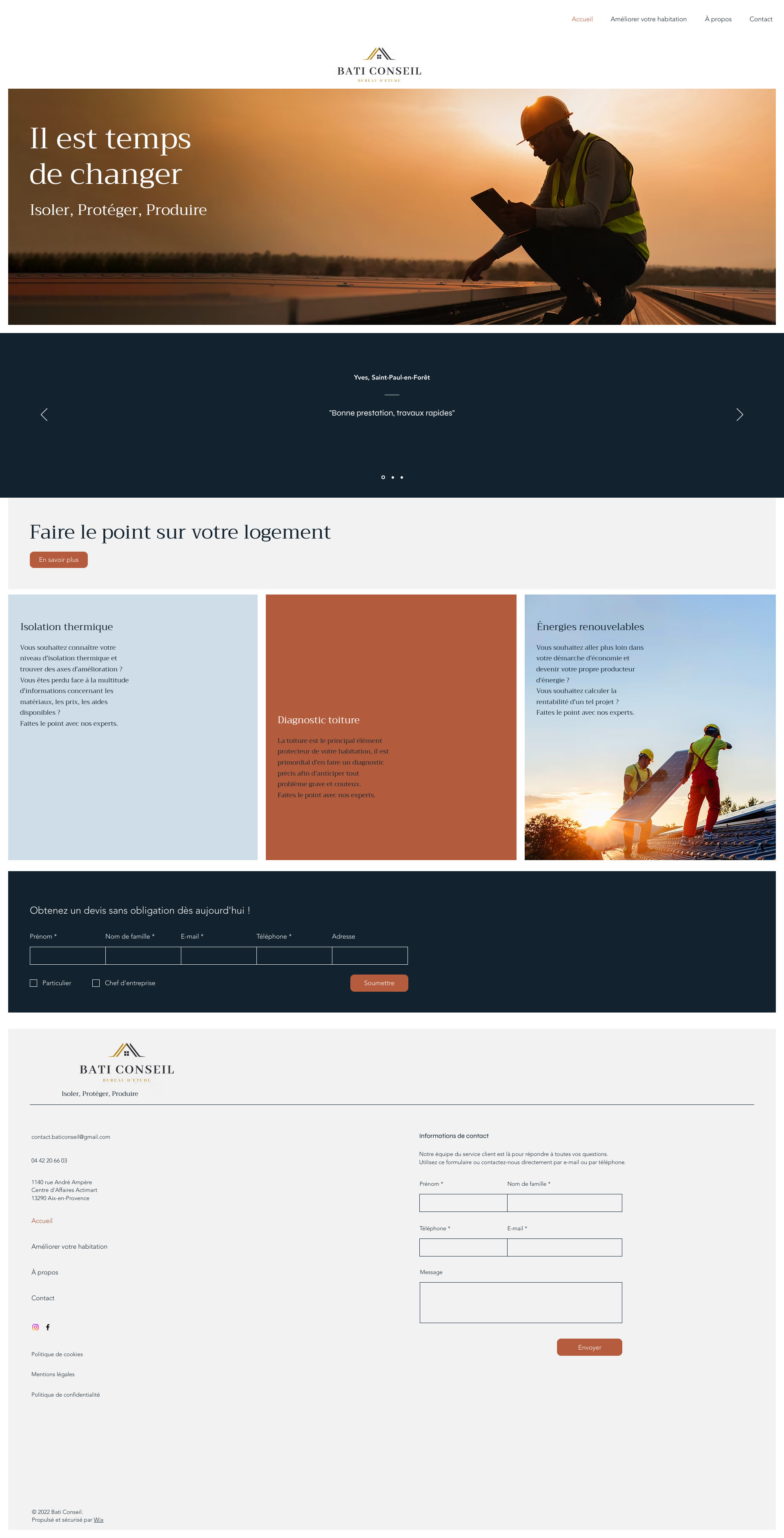 Aperçu du site