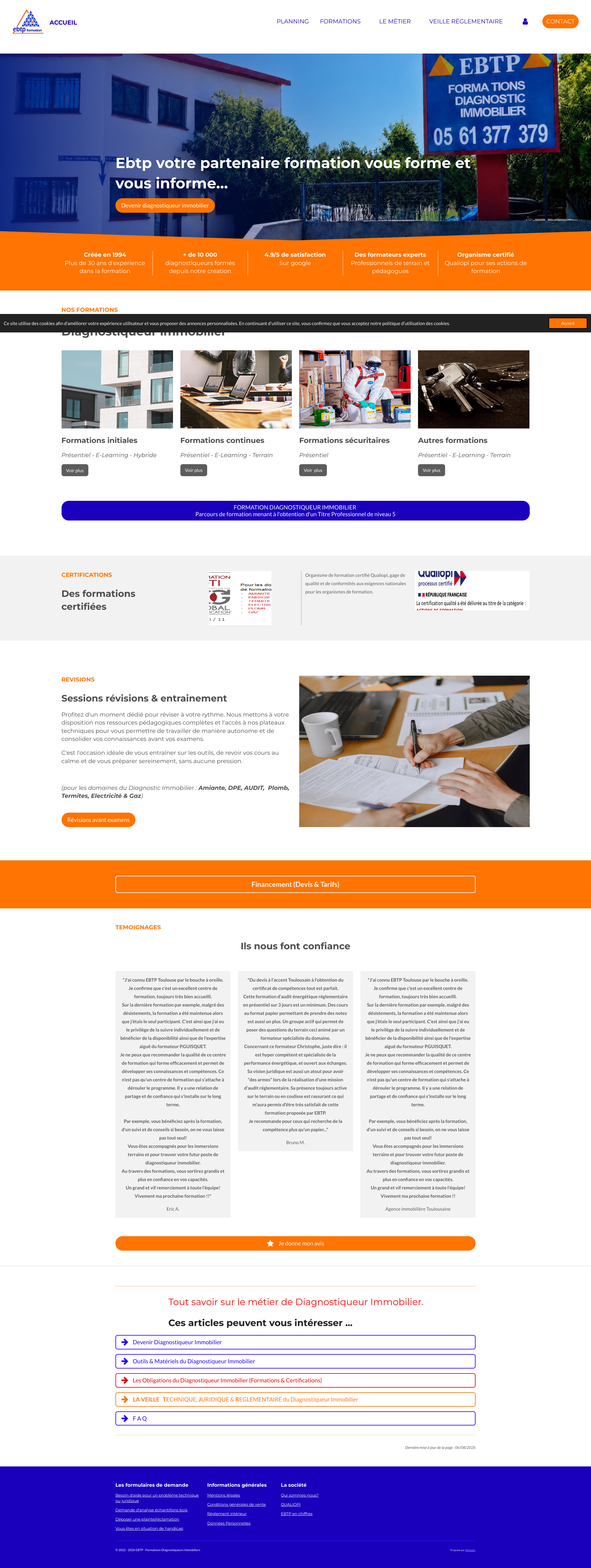Aperçu du site