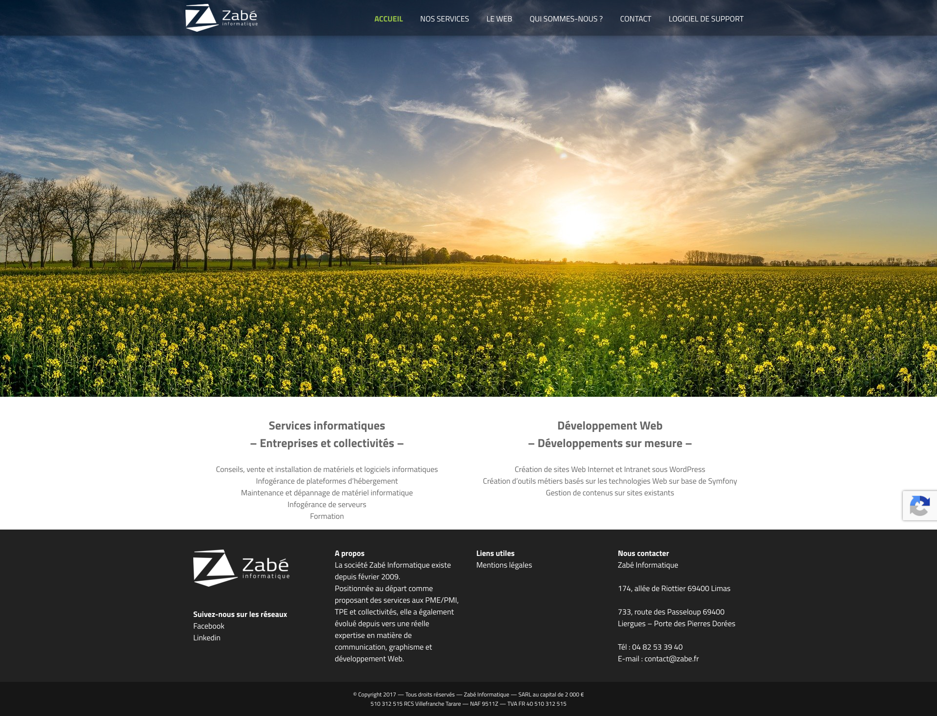 Aperçu du site