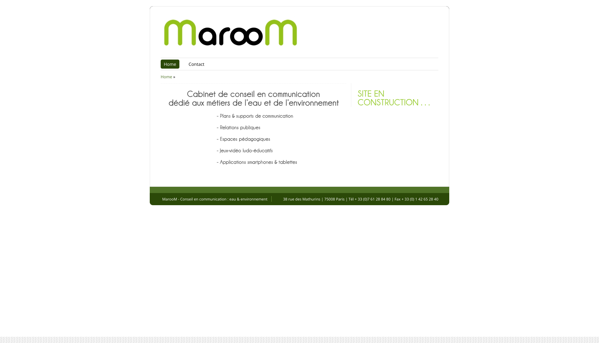 Aperçu du site