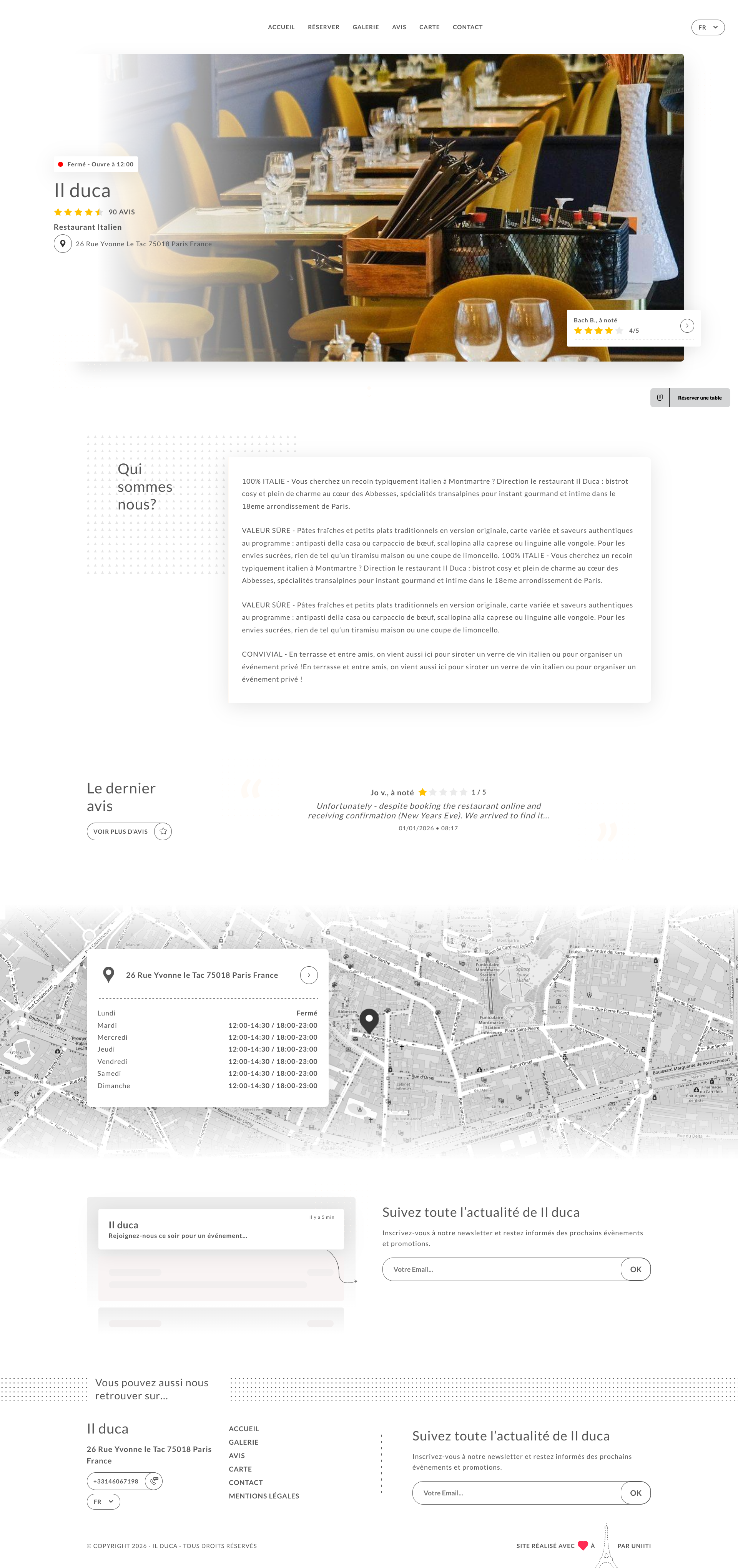 Aperçu du site
