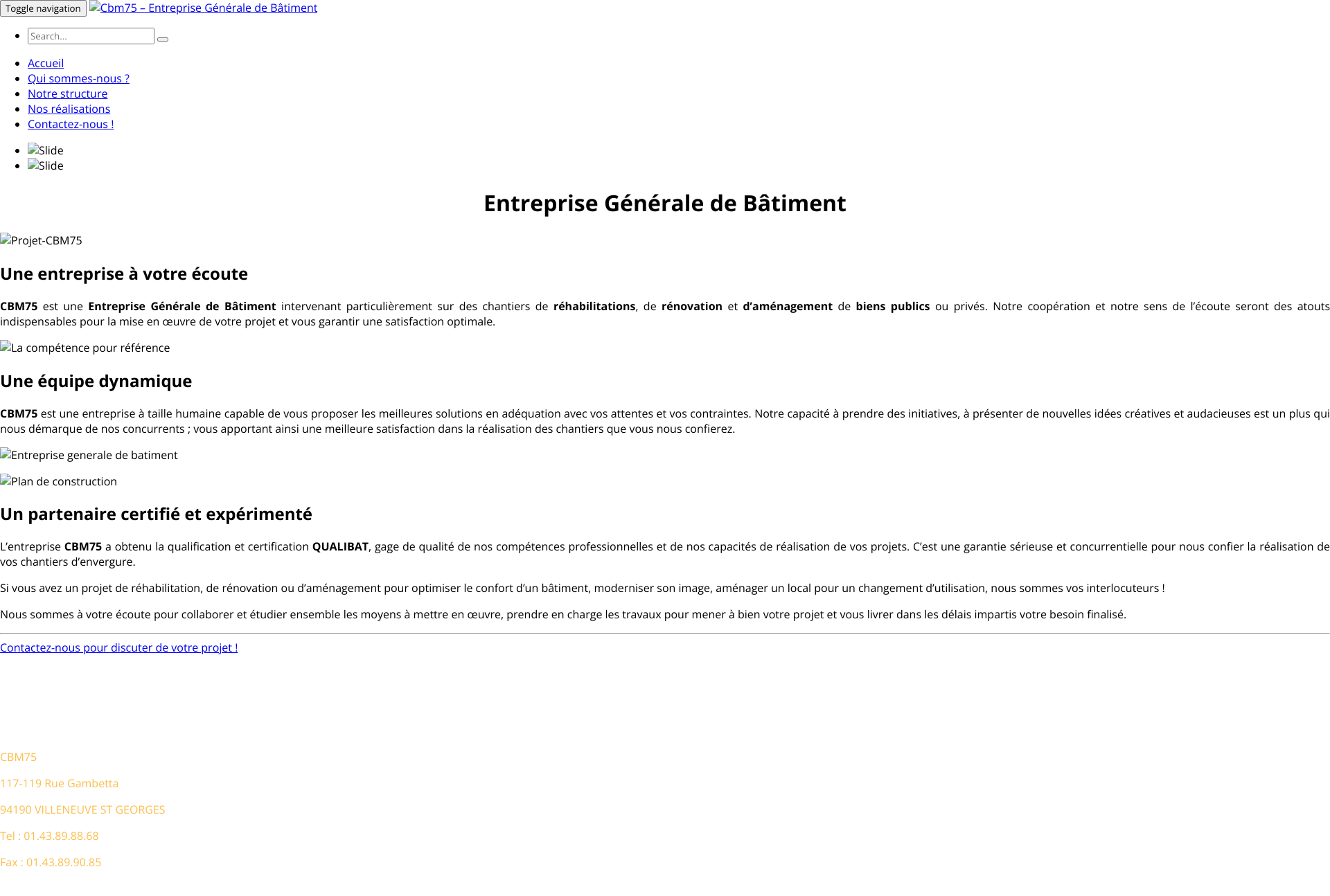 Aperçu du site