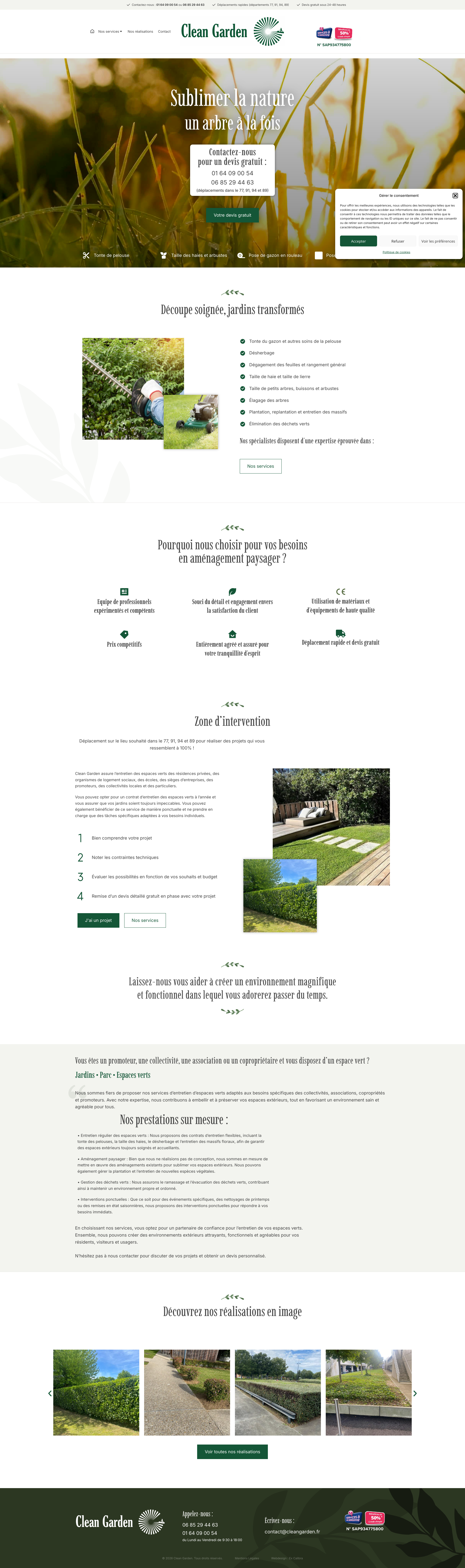 Aperçu du site