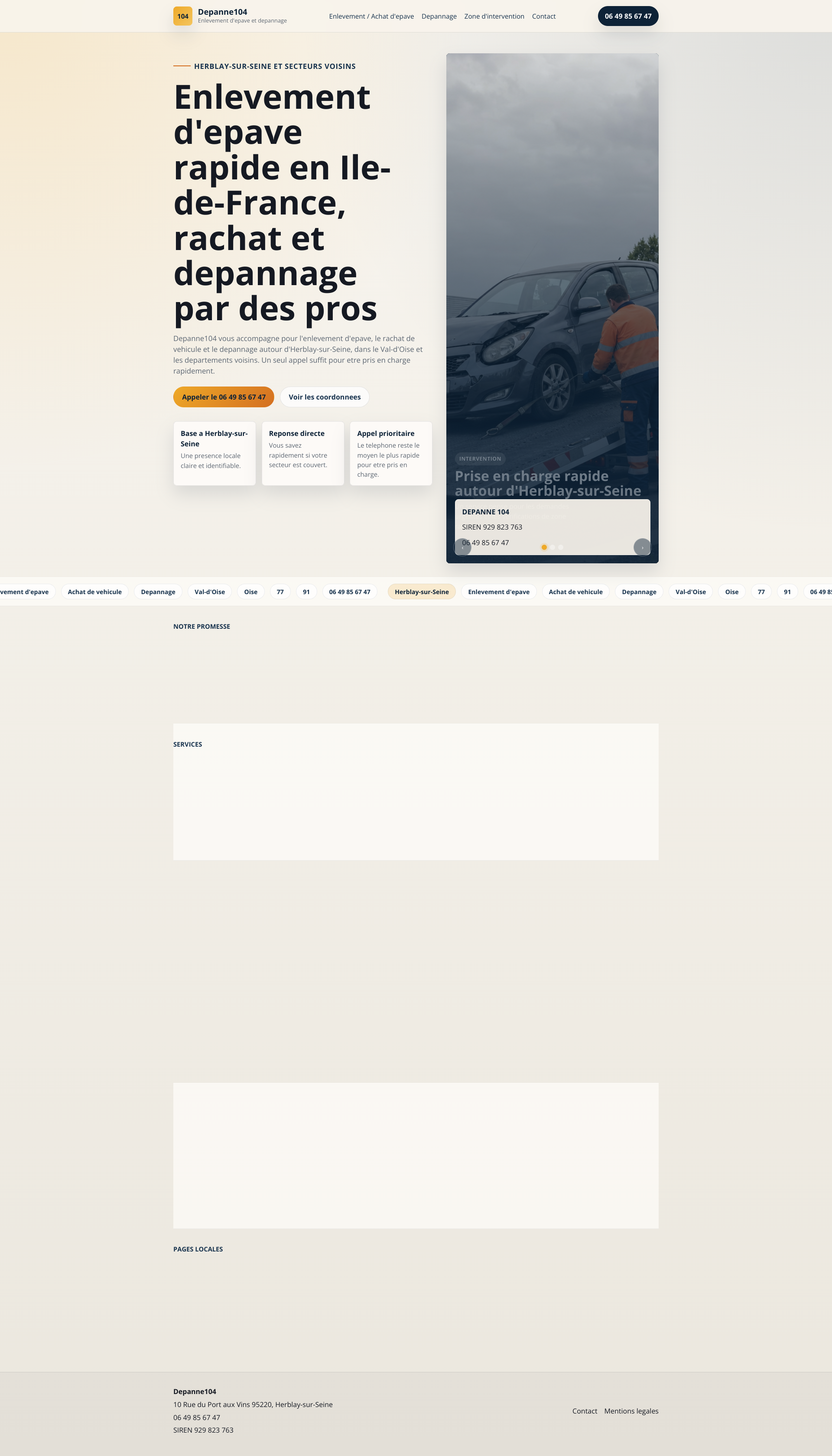 Aperçu du site