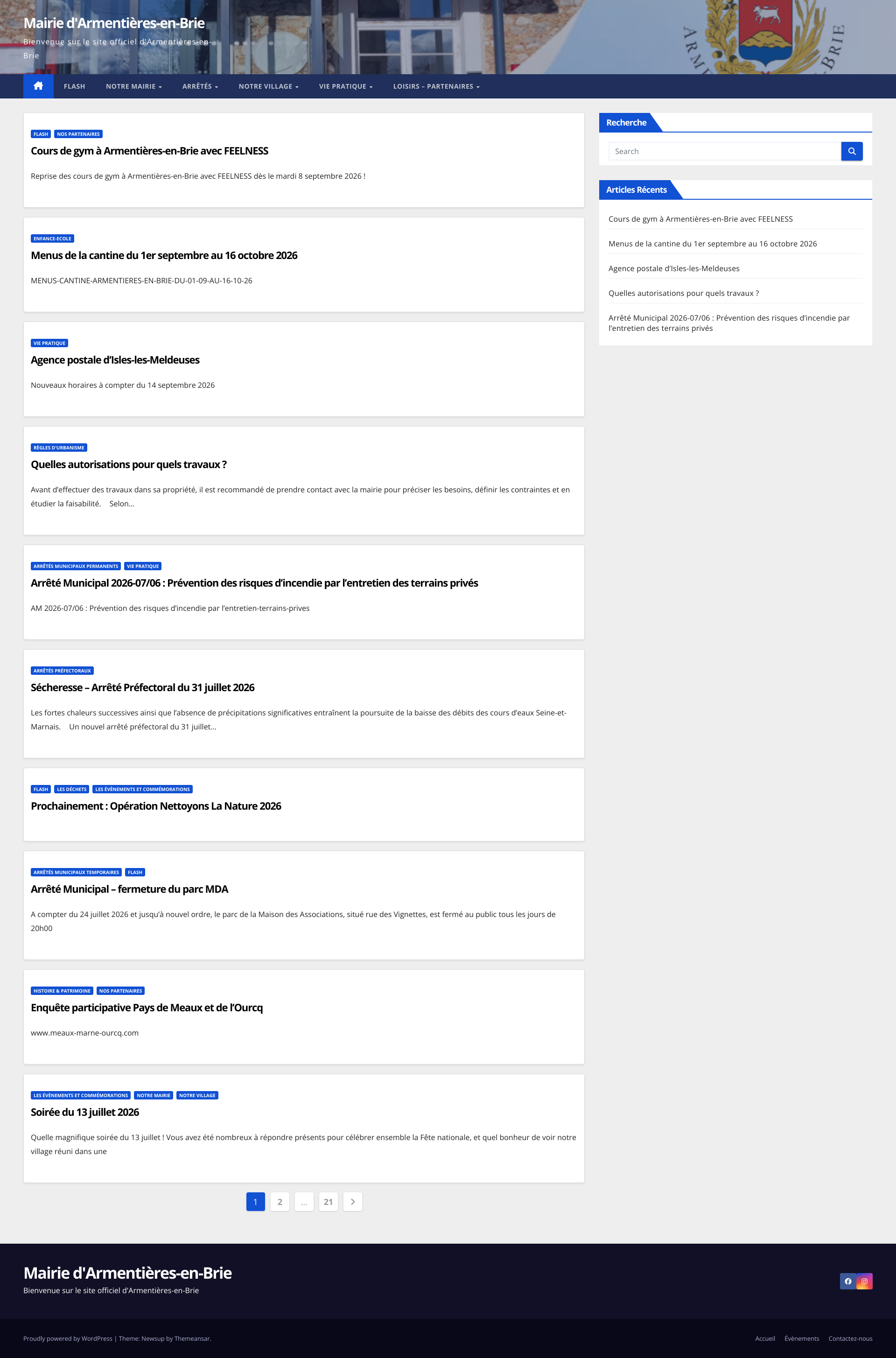 Aperçu du site
