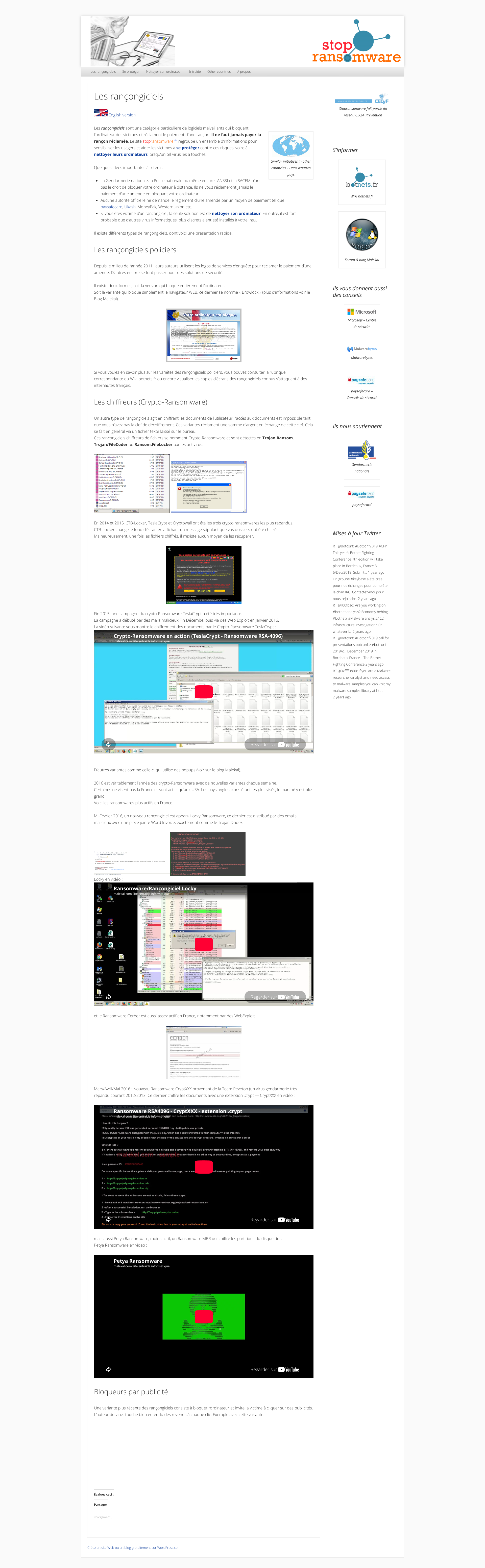 Aperçu du site