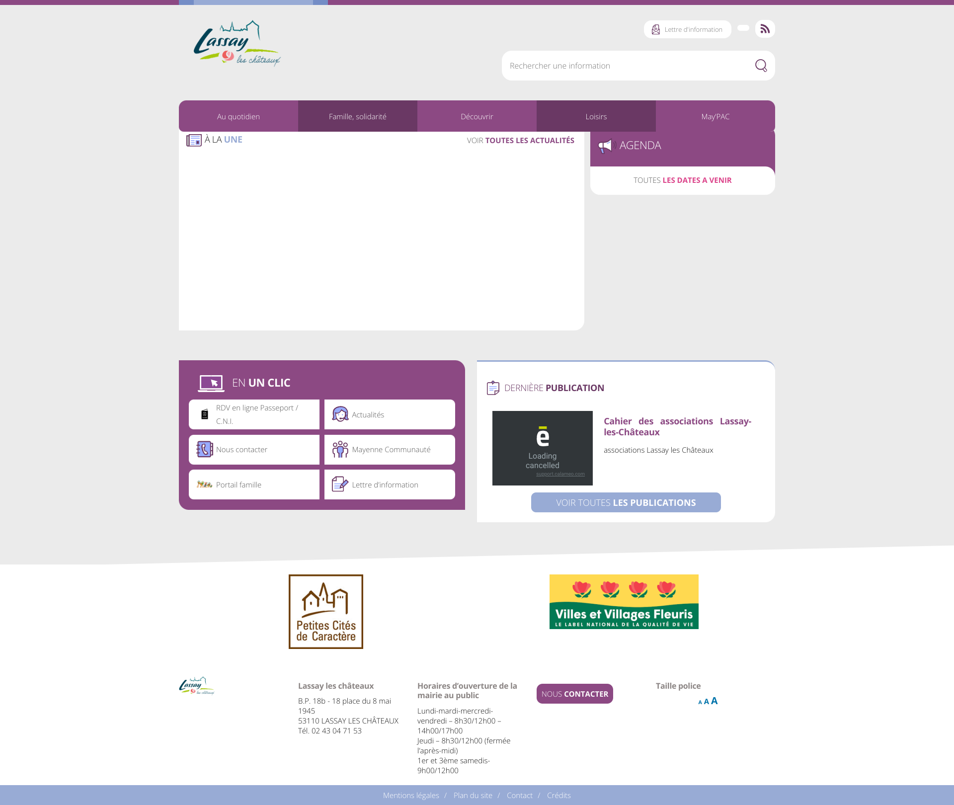 Aperçu du site