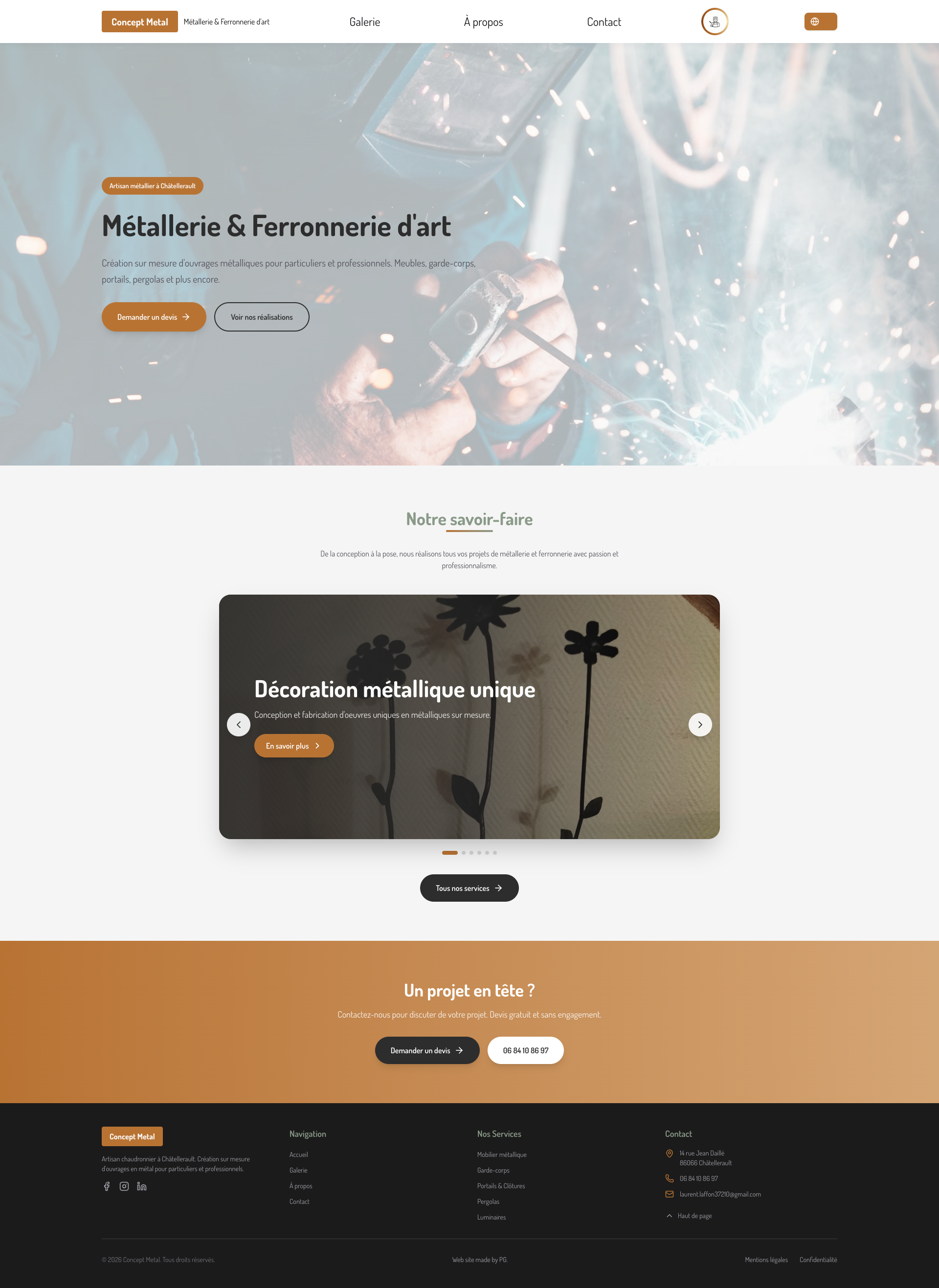 Aperçu du site