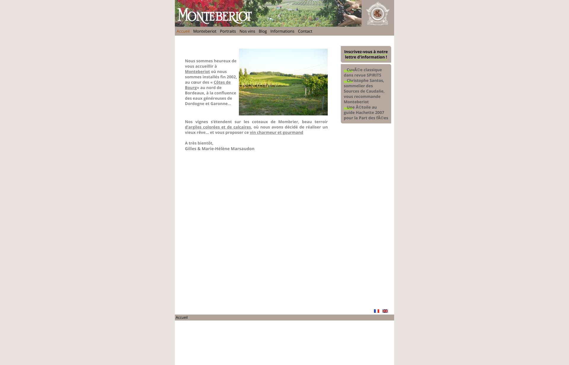 Aperçu du site