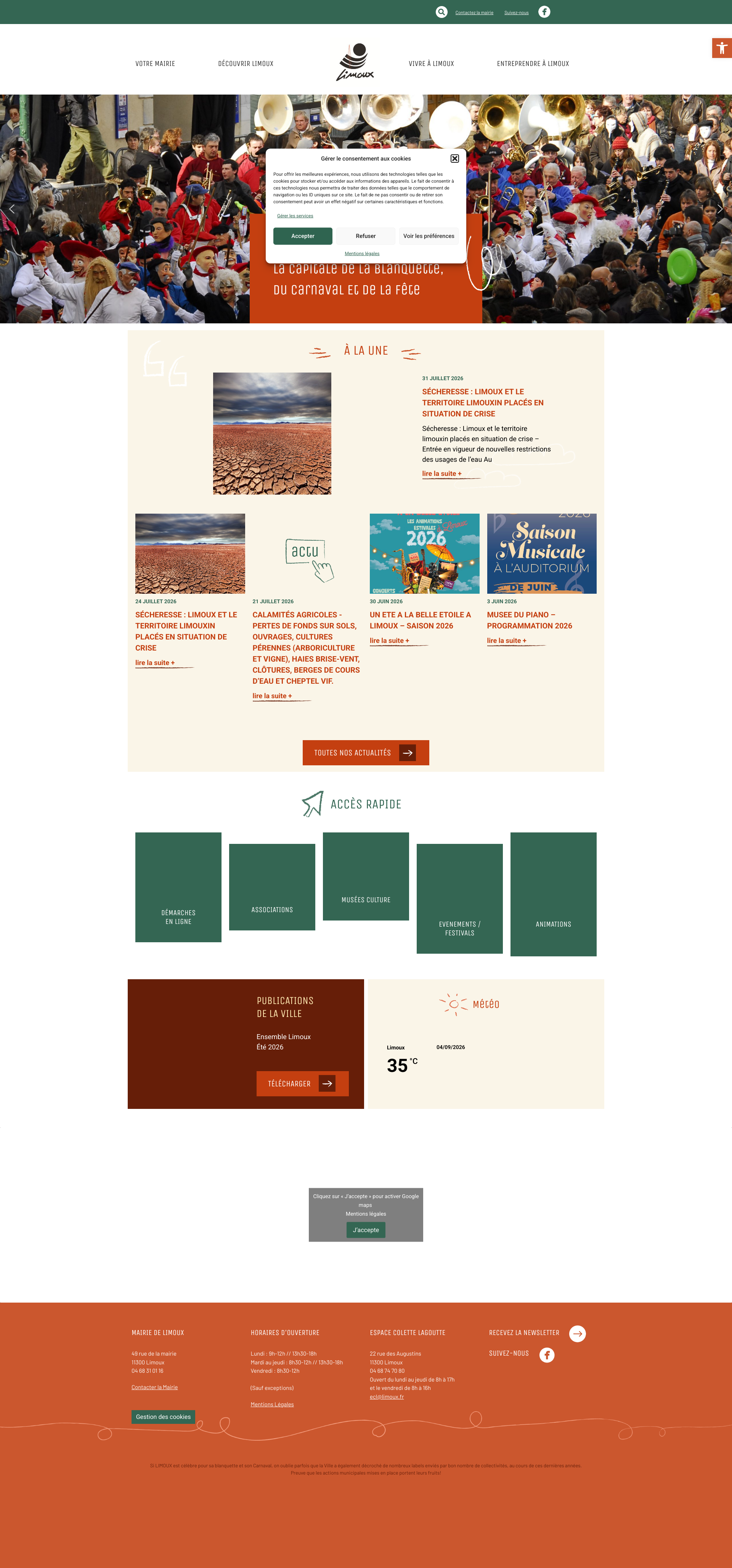 Aperçu du site