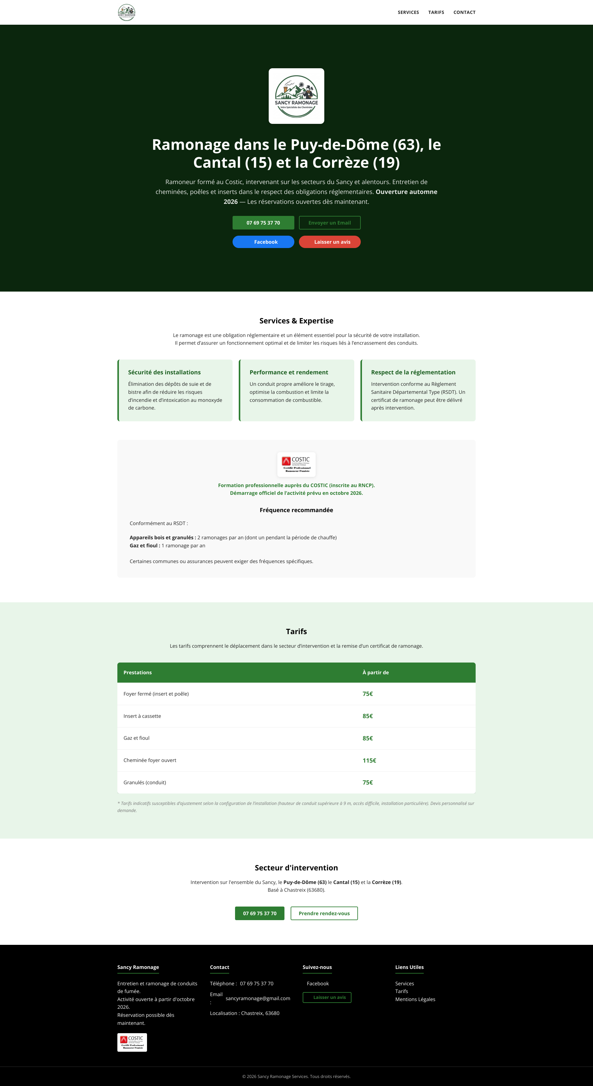Aperçu du site