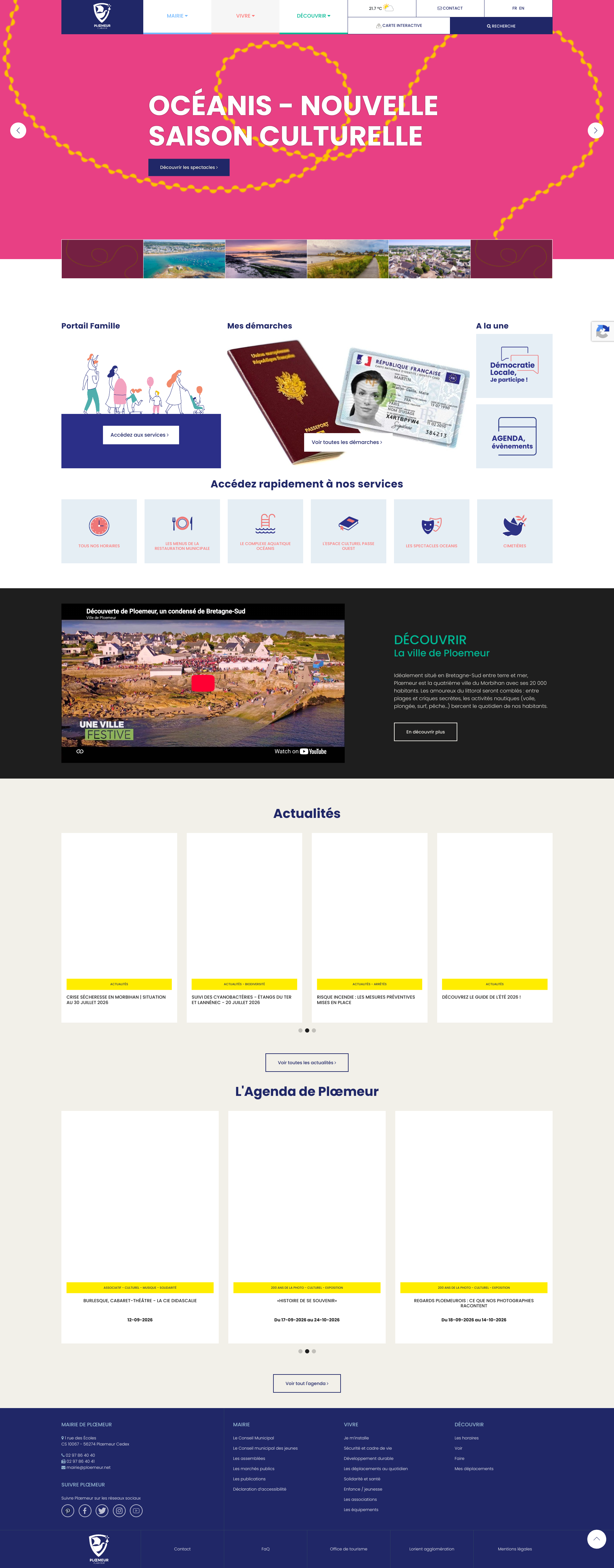 Aperçu du site