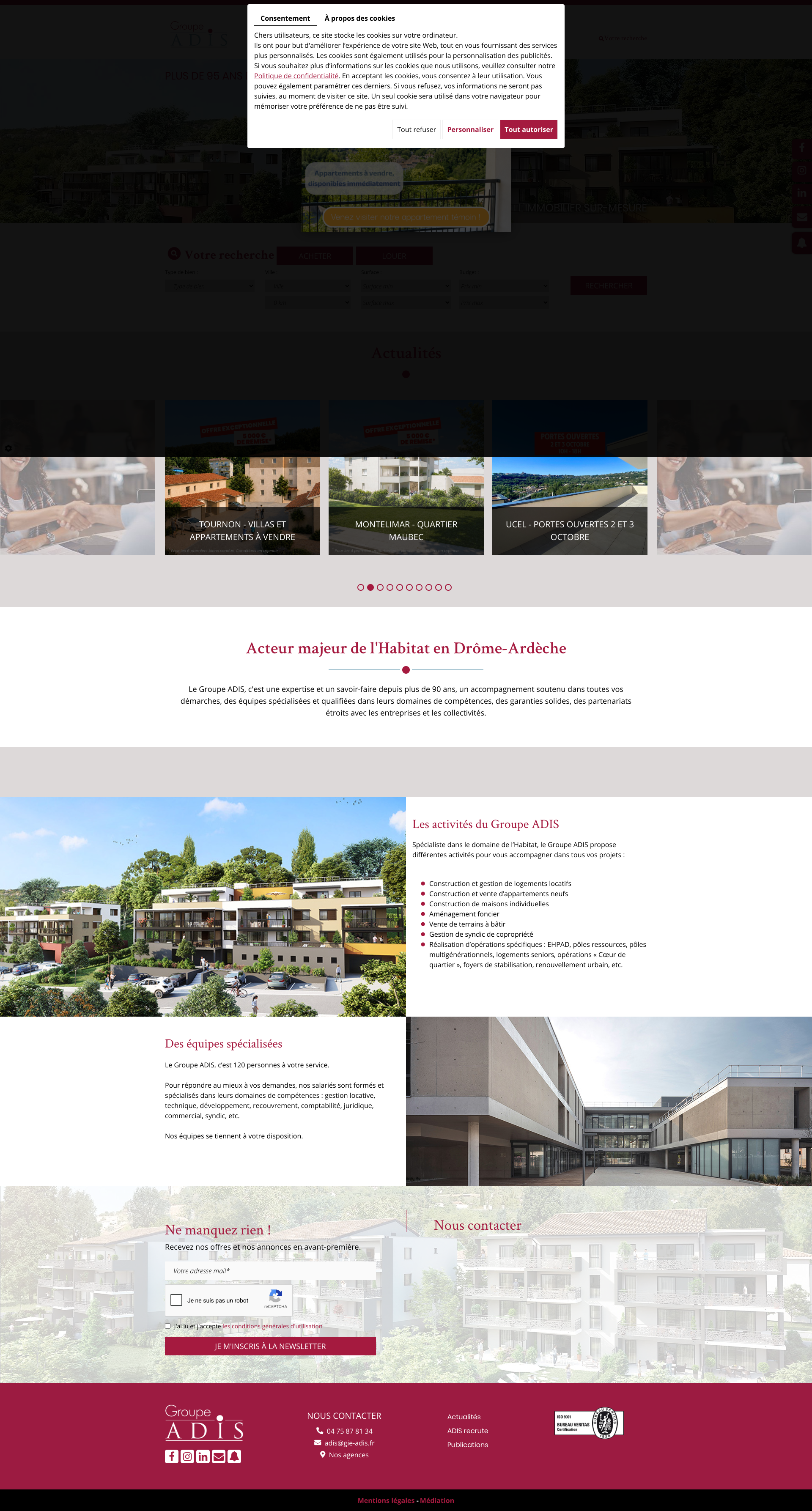 Aperçu du site