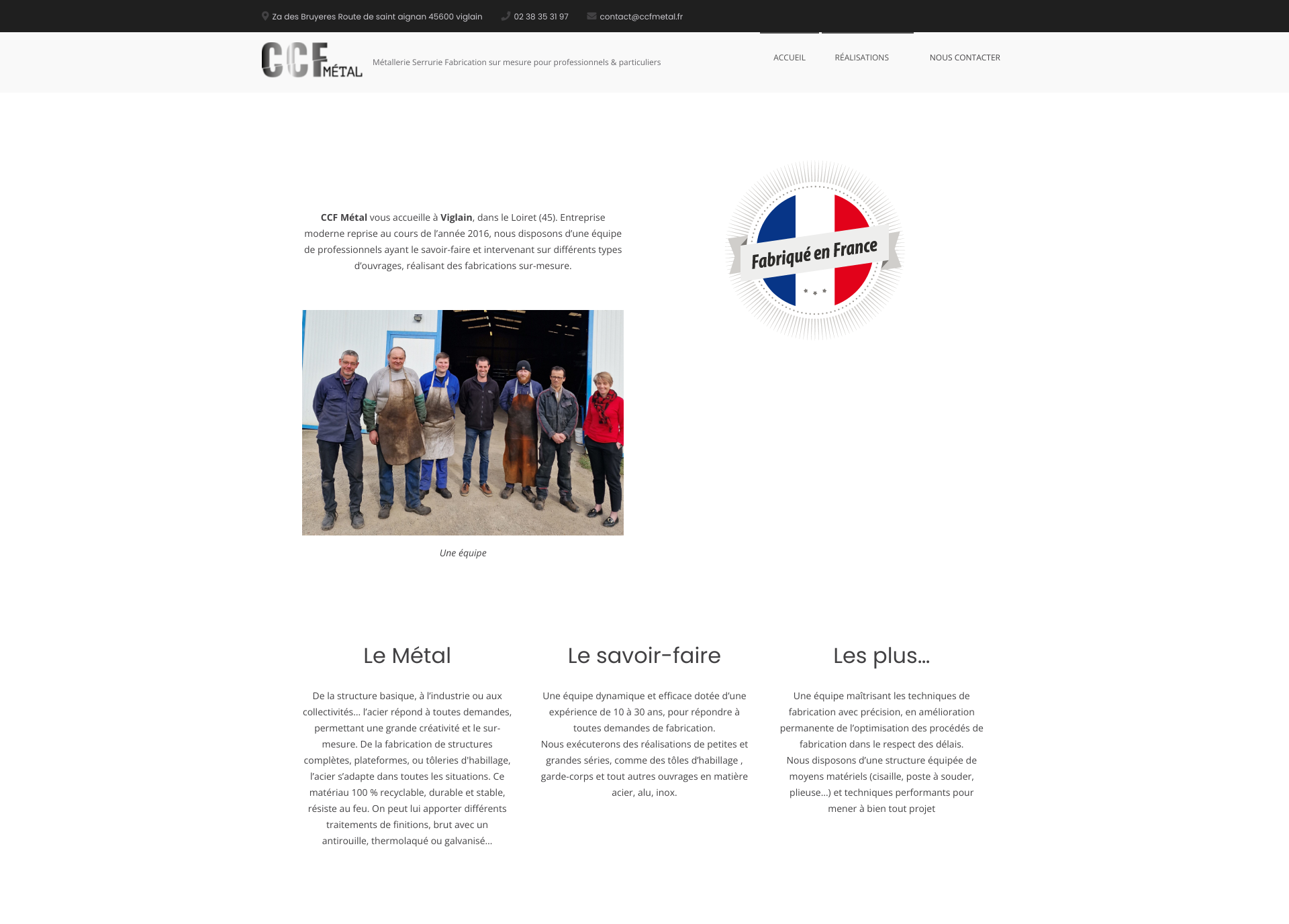 Aperçu du site