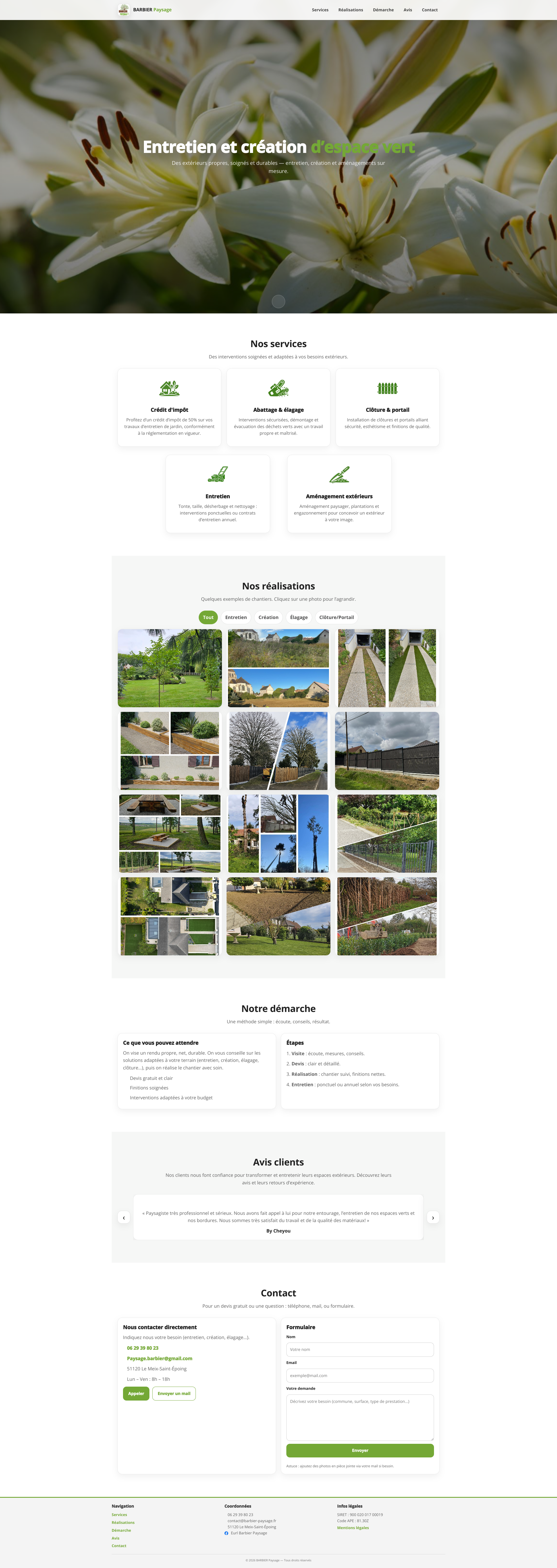 Aperçu du site