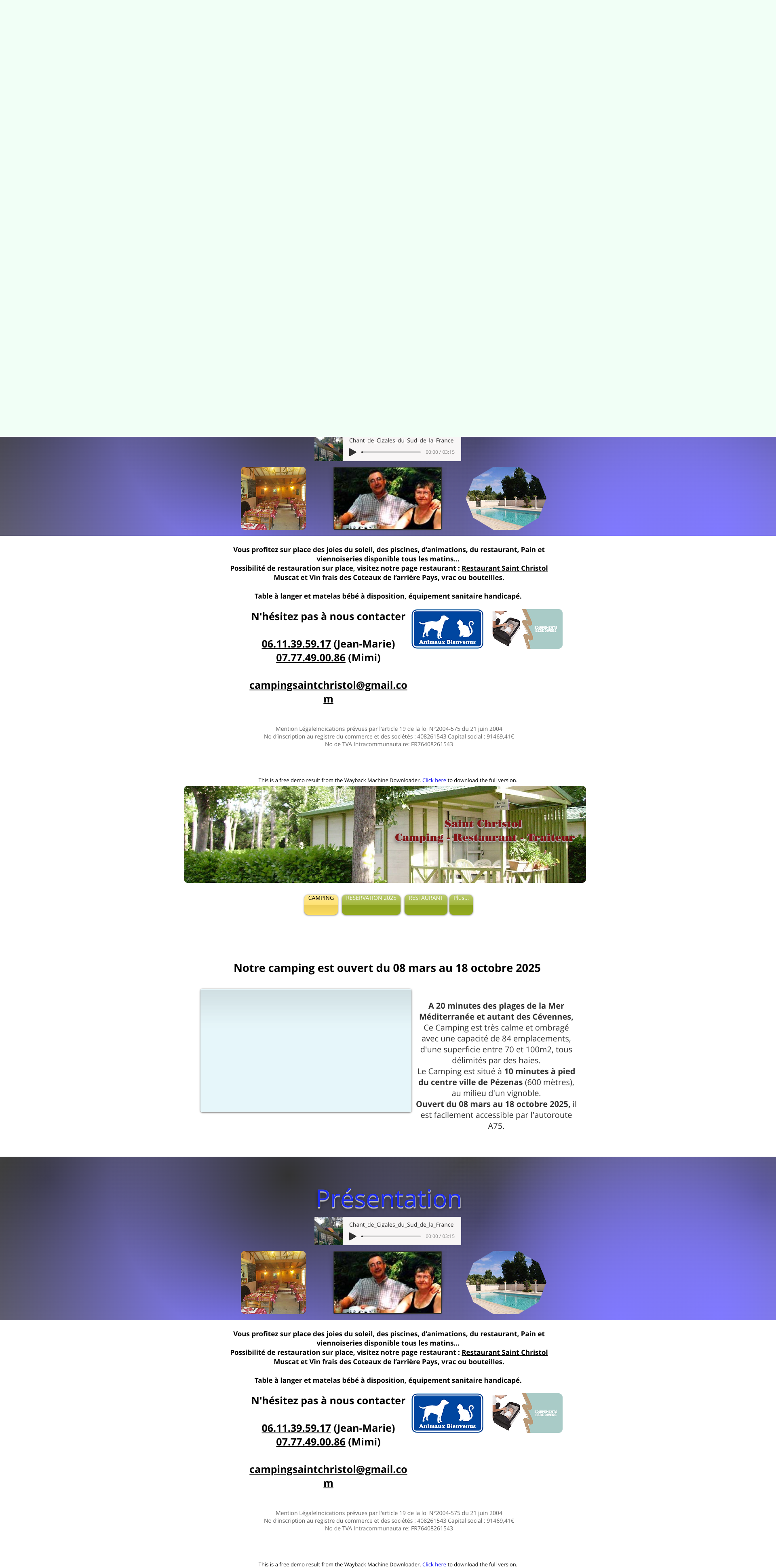 Aperçu du site
