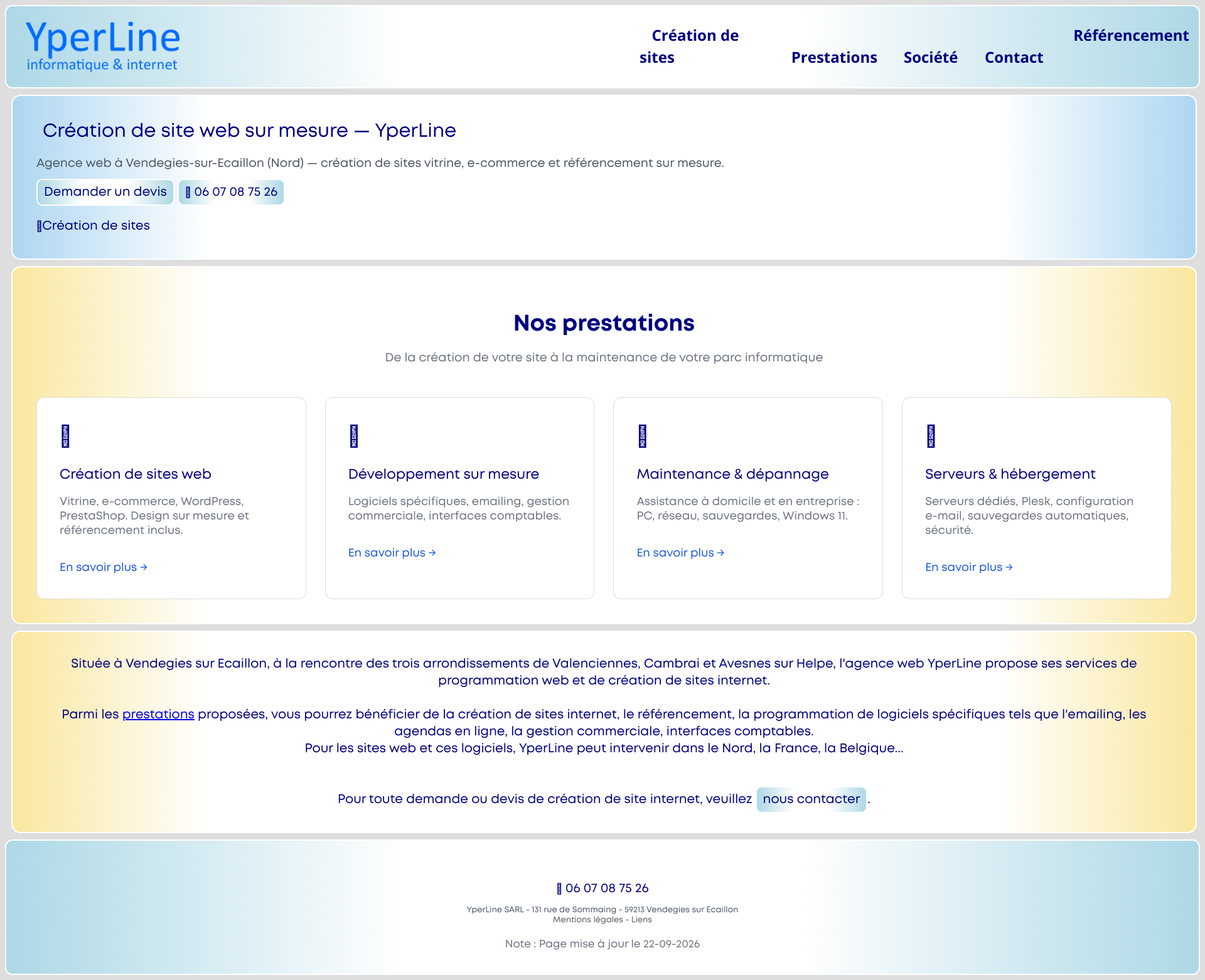 Aperçu du site