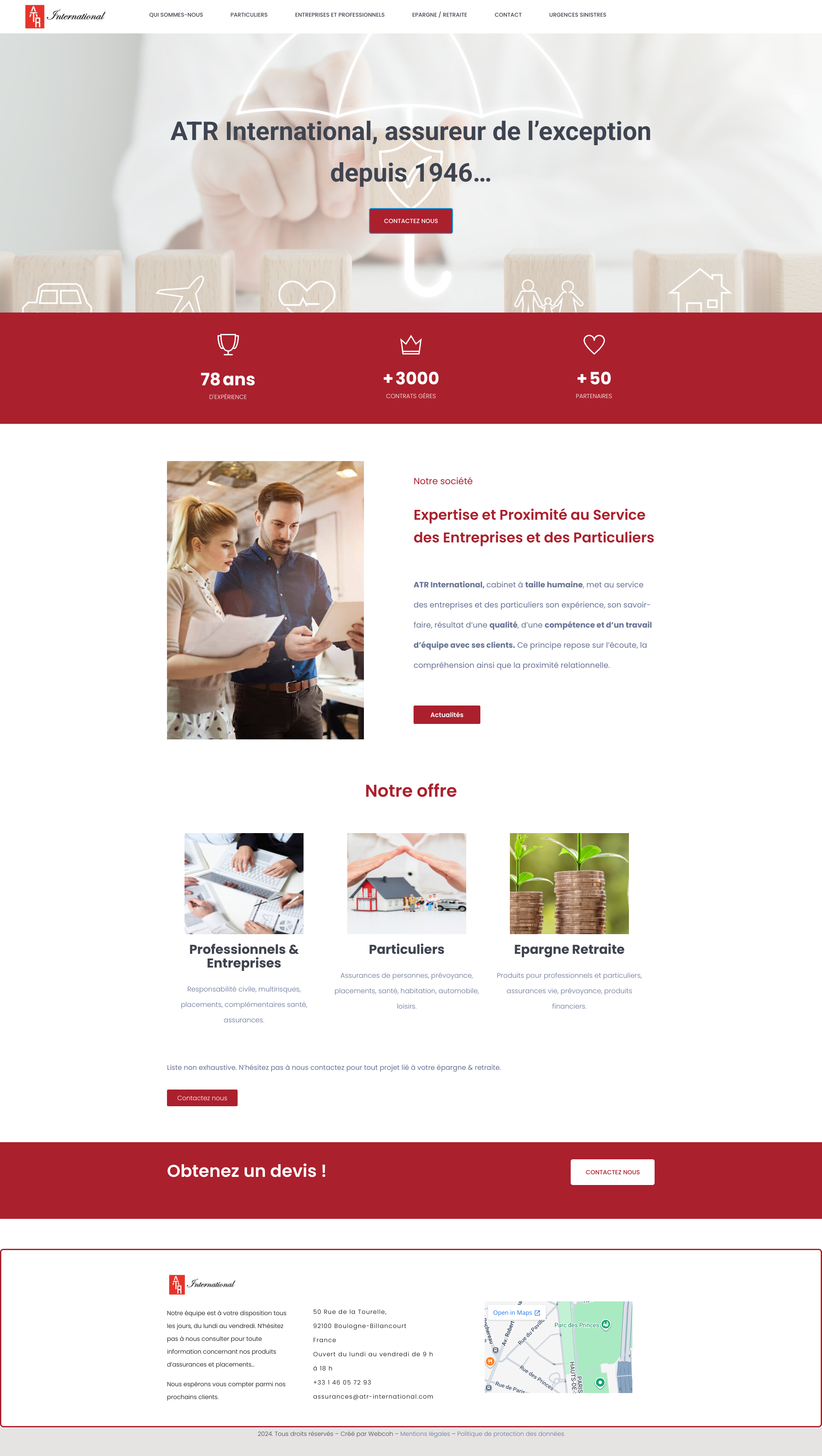 Aperçu du site