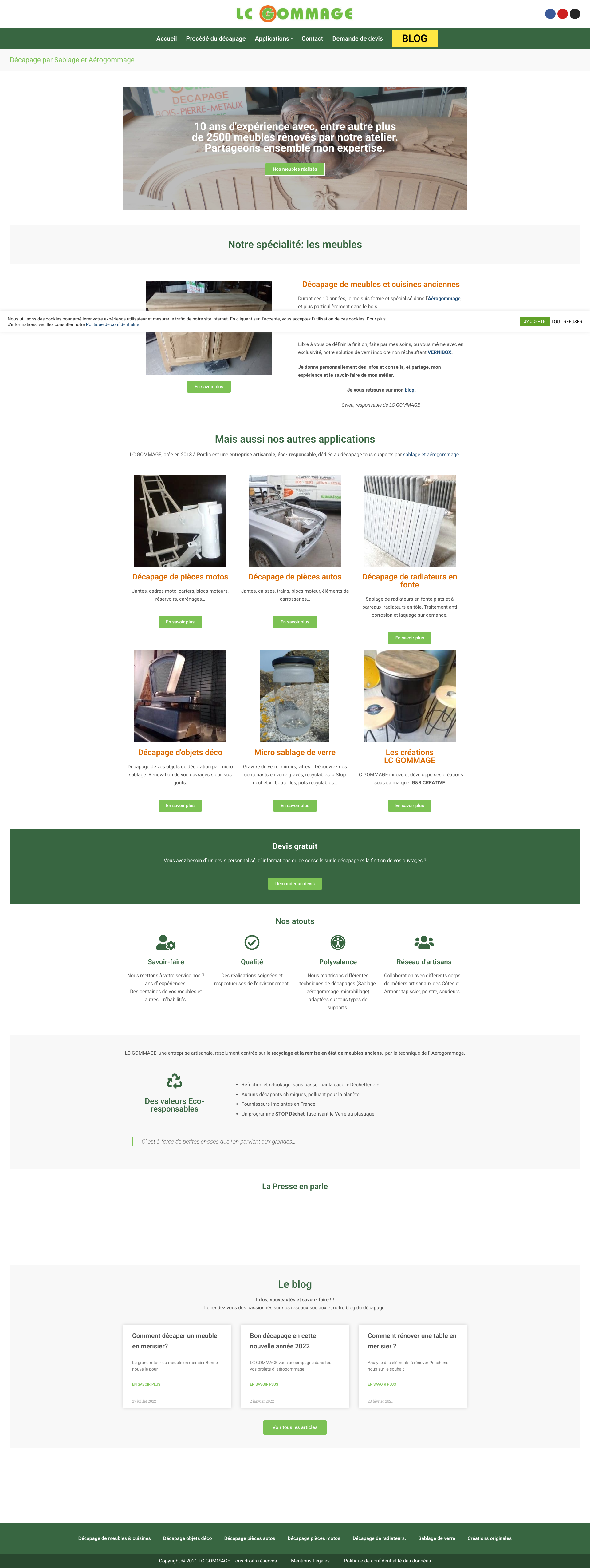 Aperçu du site