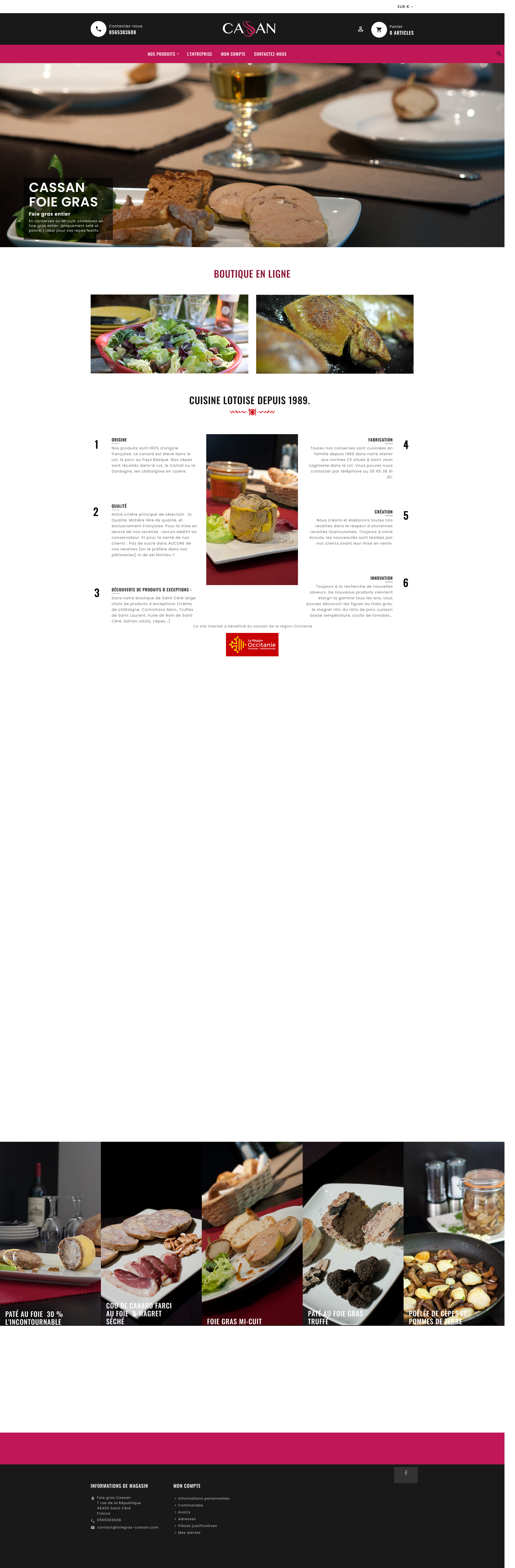 Aperçu du site