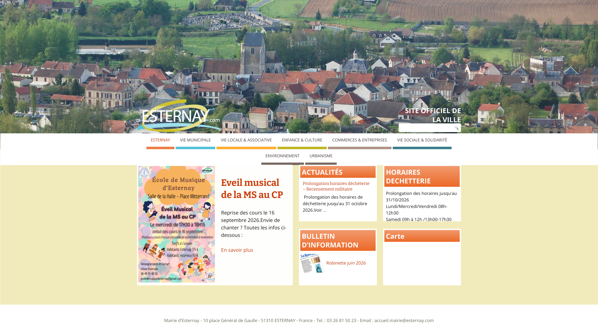 Aperçu du site