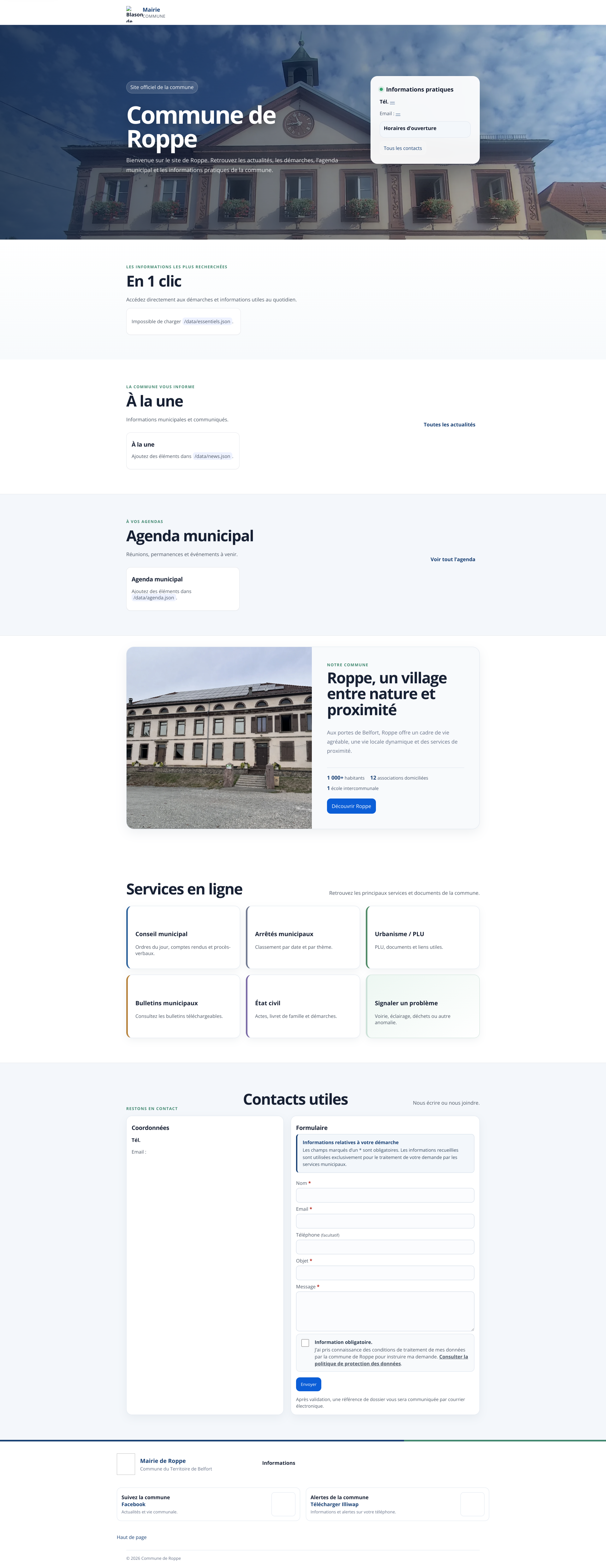 Aperçu du site
