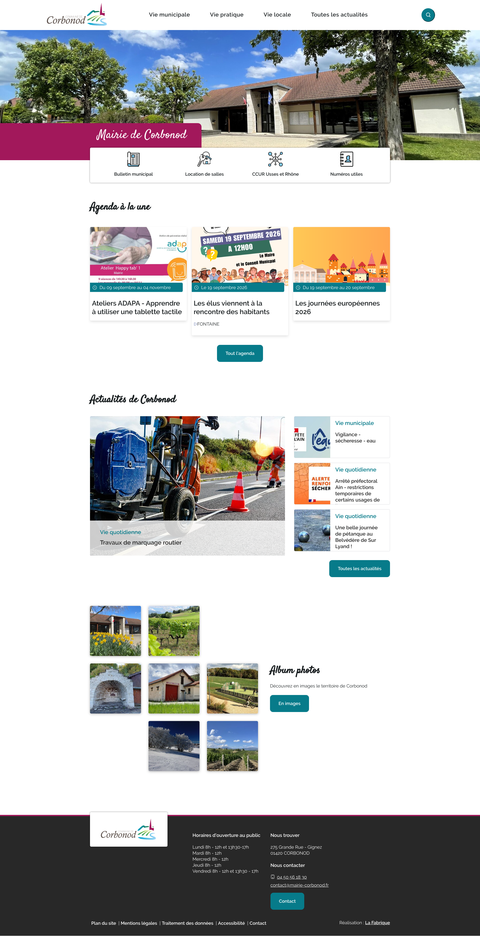 Aperçu du site